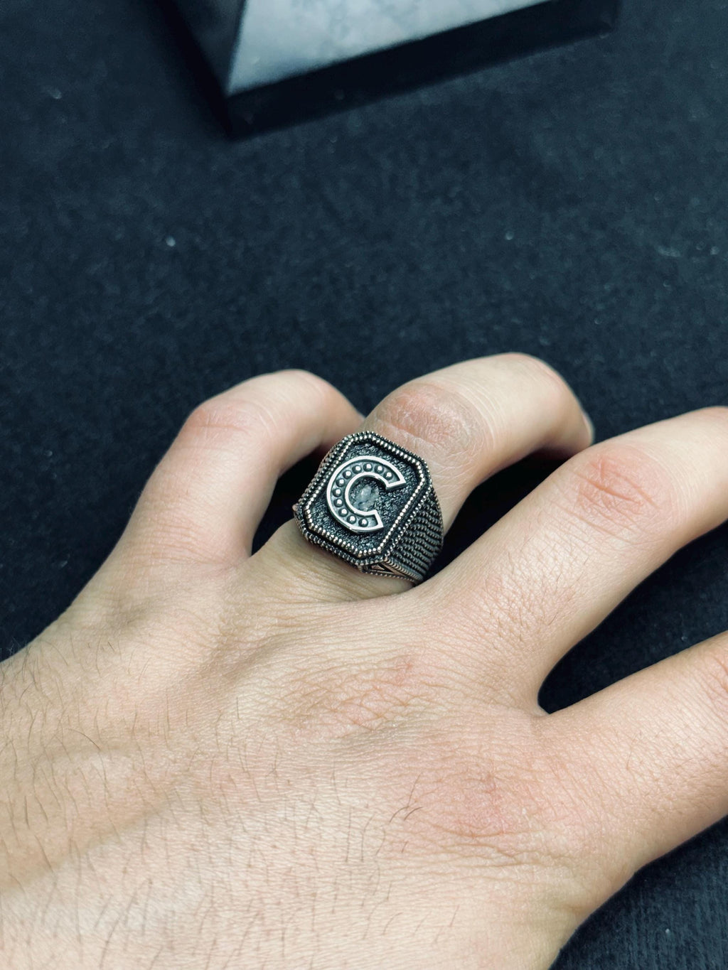 Initial Signet Ring: Sterling Silver - Custom Engraved, Unisex