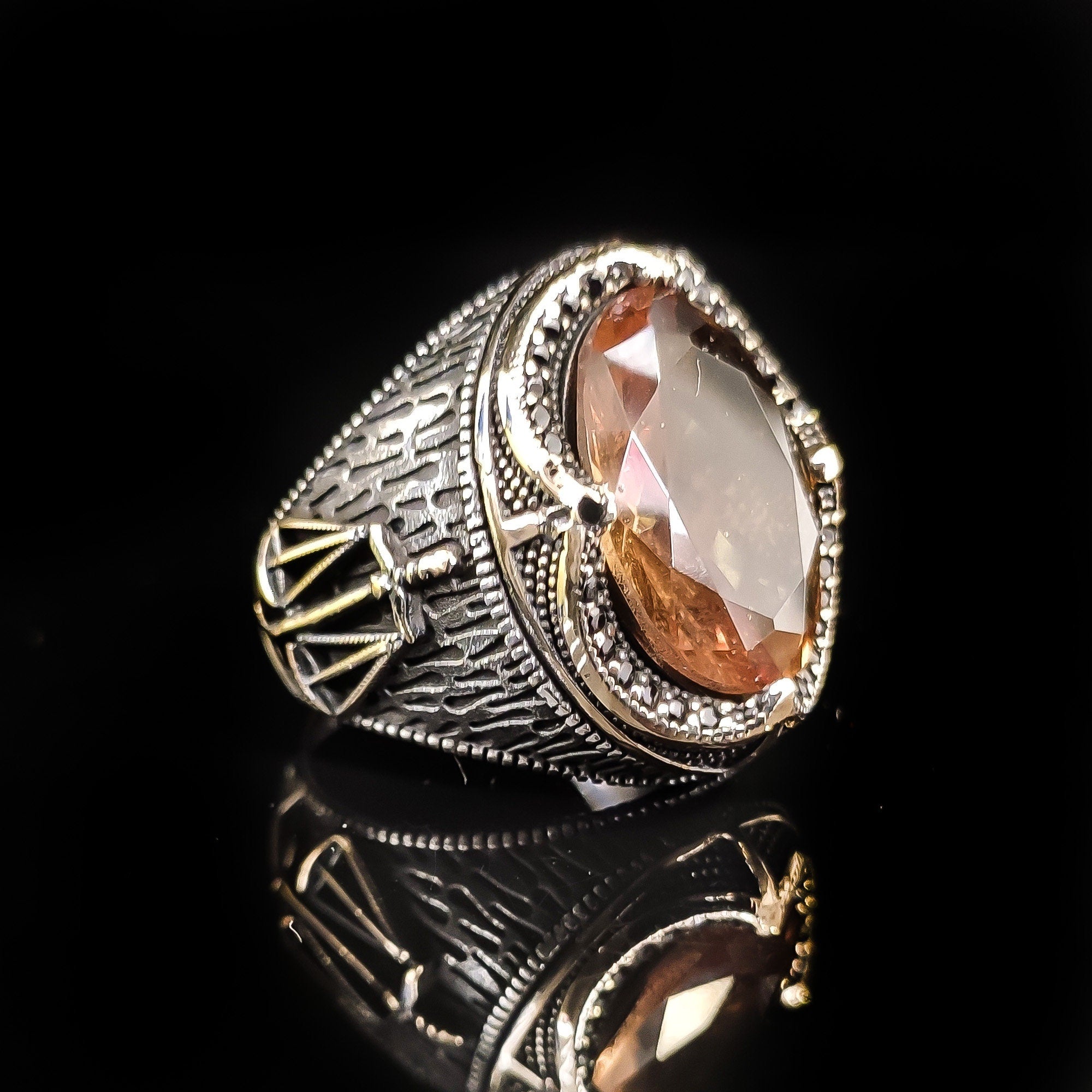 Sultanite Silver Ring, Color Changing Gemstone (Handmade)