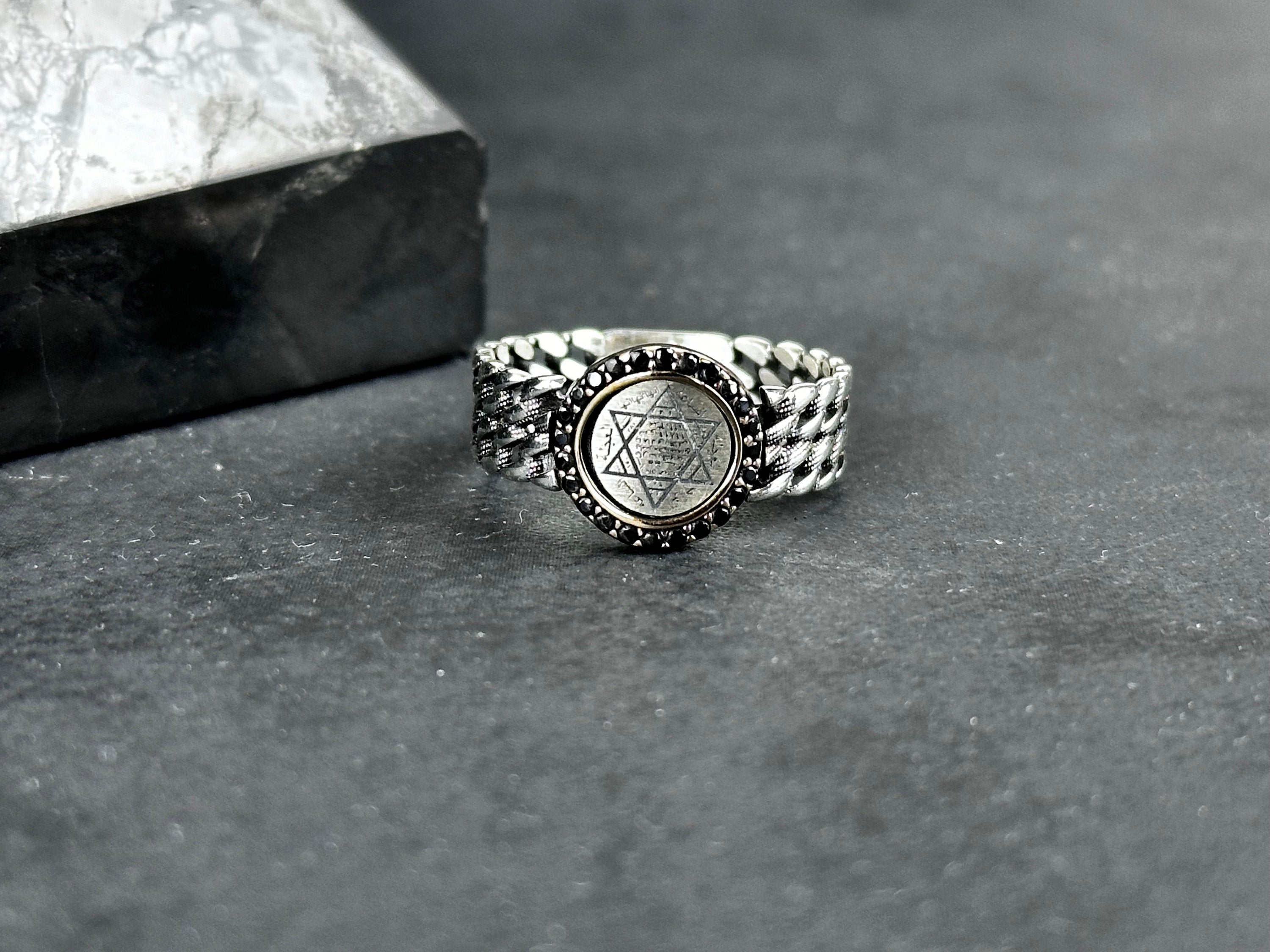 Solomon Seal Ring: Sterling Silver Minimalist - Adjustable Statement