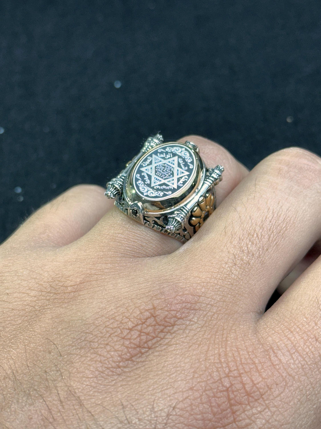Seal of Solomon Ring: Oval Sterling Silver Signet (Handmade for Men)
