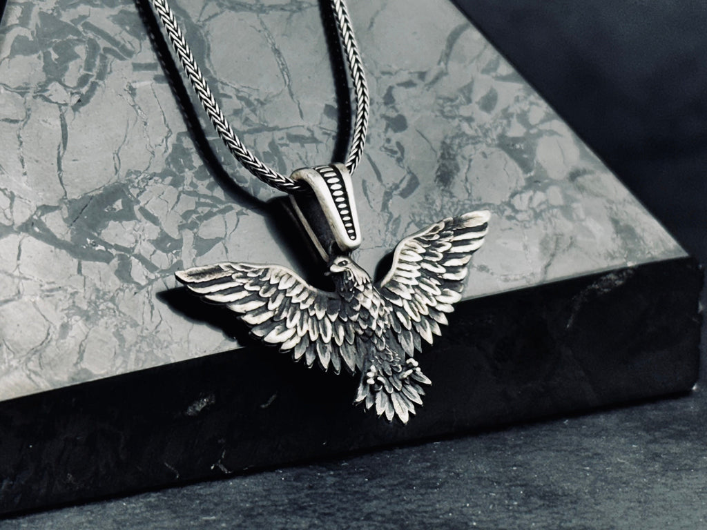 Eagle Pendant Necklace: Silver Handmade Jewelry (Multiple Lengths)
