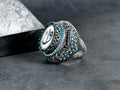 Elif Vav Silver Ring, Islamic Spiritual Jewelry (Handmade 925 Sterling)