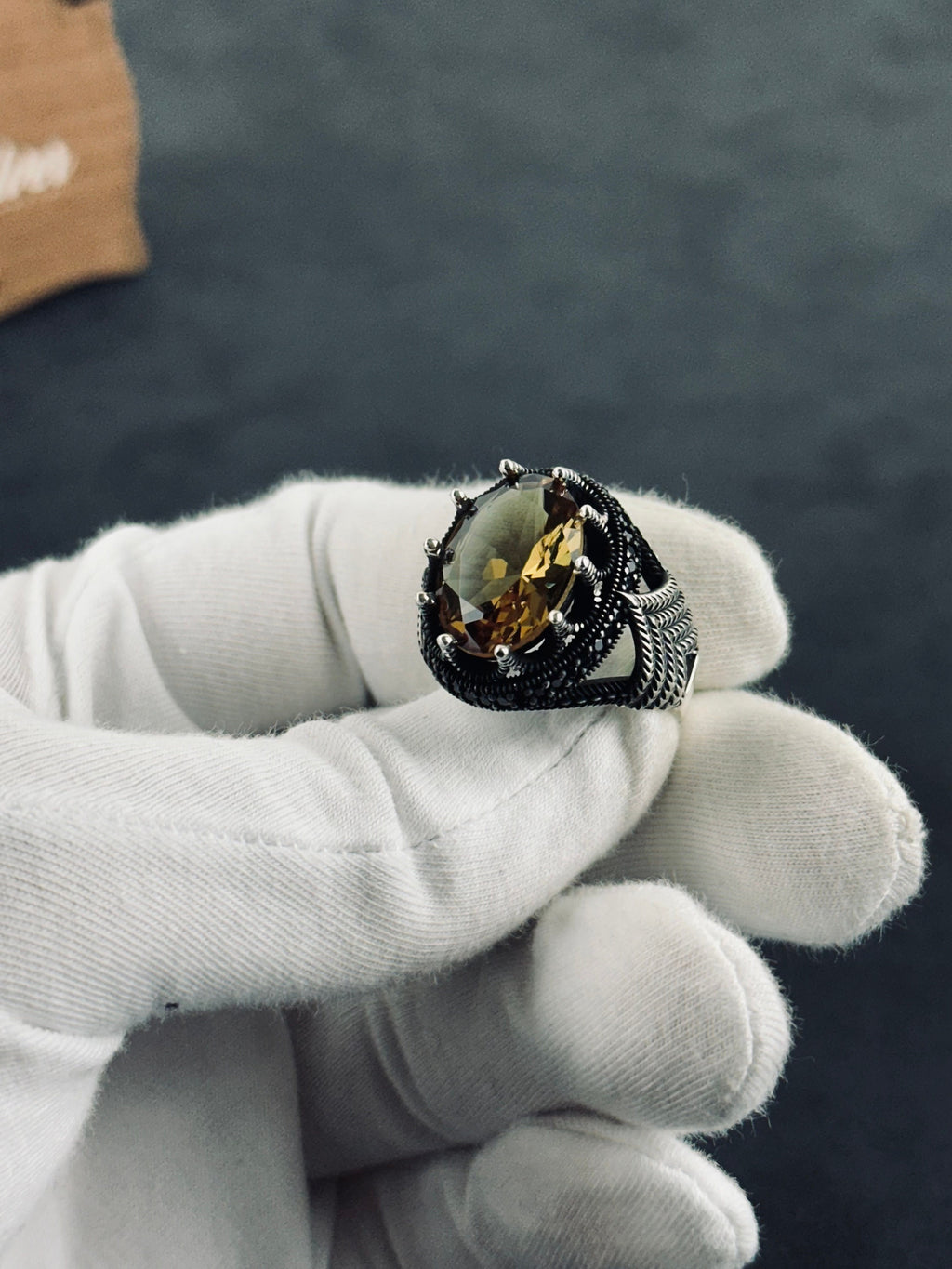 Majestic King Crown Ring - Artisanal Diaspore Gemstone