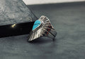 Turquoise Sterling Silver Ring: Geometric Men's Gemstone Jewelry