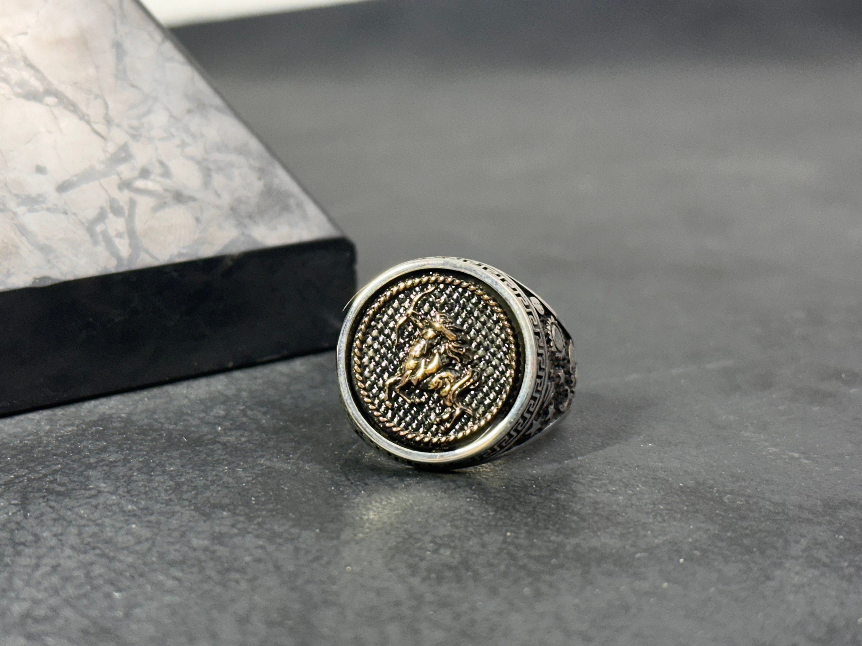 Sagittarius Zodiac Ring: Sterling Silver Celestial Design - Dainty Style