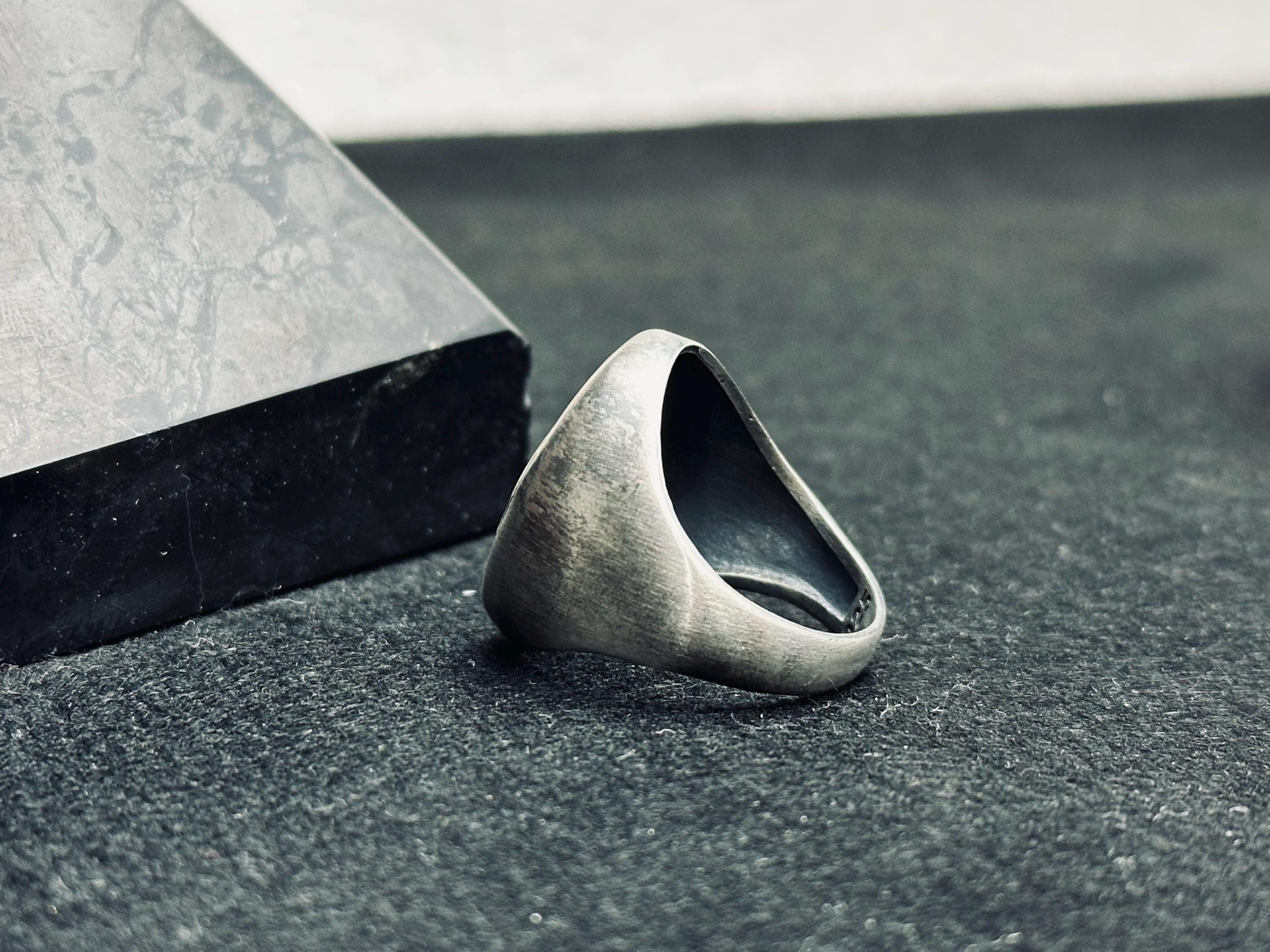 Bald Eagle Ring: Sterling Silver Men's Signet (Handmade Animal Jewelry)