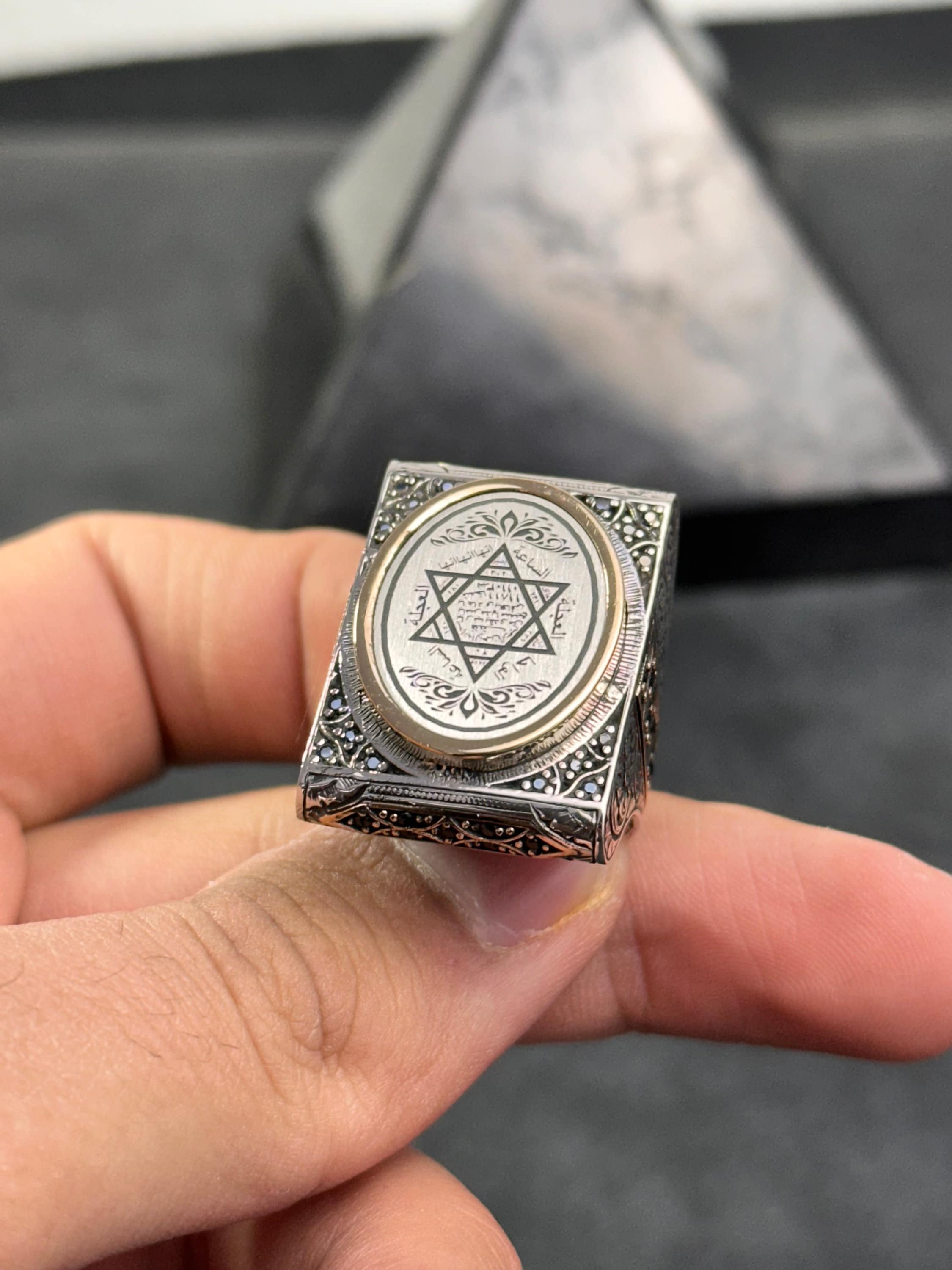 Solomon King Ring: Sterling Silver Jewish Star (Handmade Men's Signet)