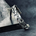 Knitted Silver Cuff Bracelet: Handmade Adjustable Braid (Sterling 925)