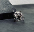 Sterling Silver Lion Head Ring: Handmade Bold Animal Design