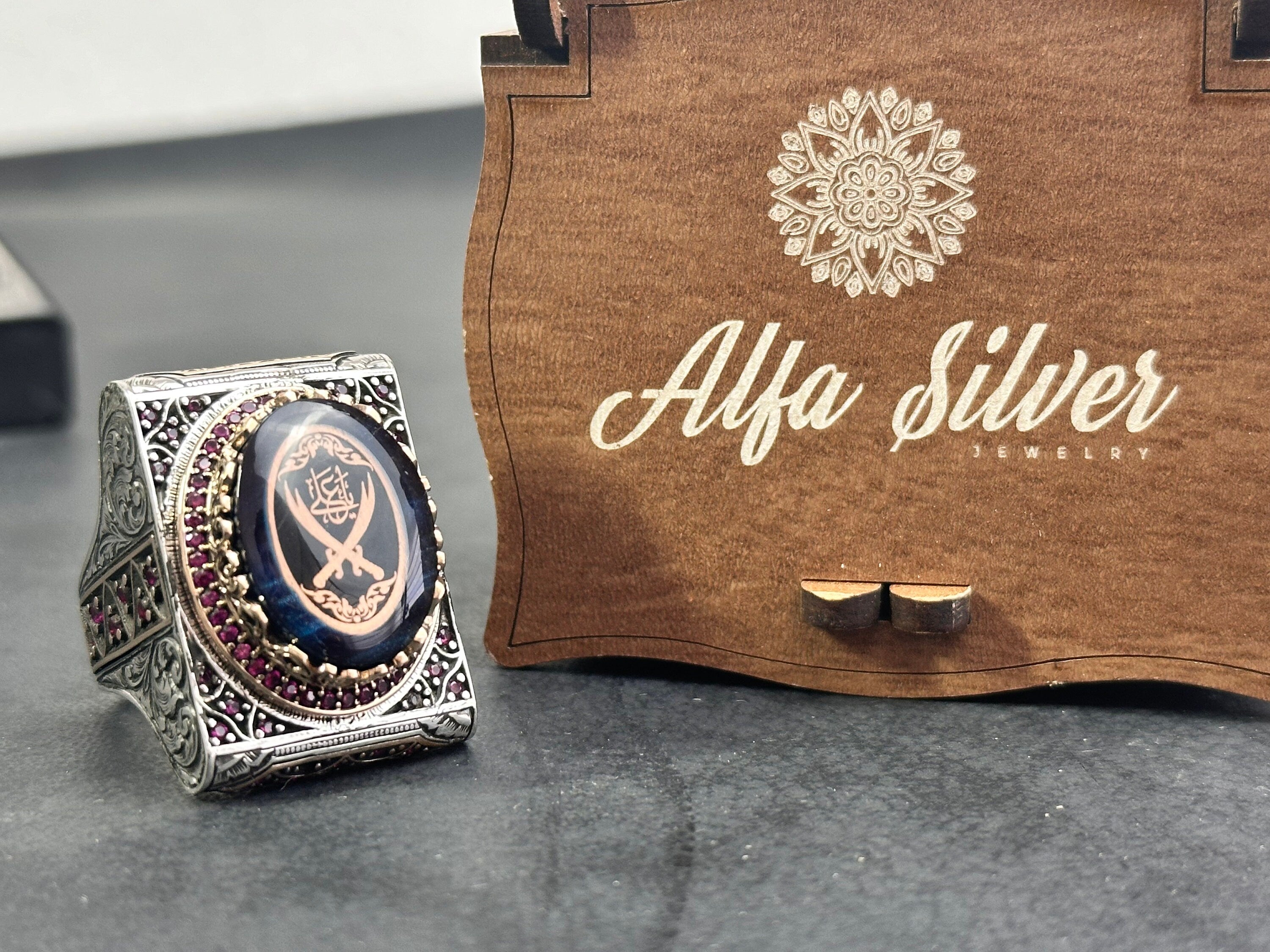 Sterling Silver Zulfiqar Sword Ring - Hazrat Ali Symbol