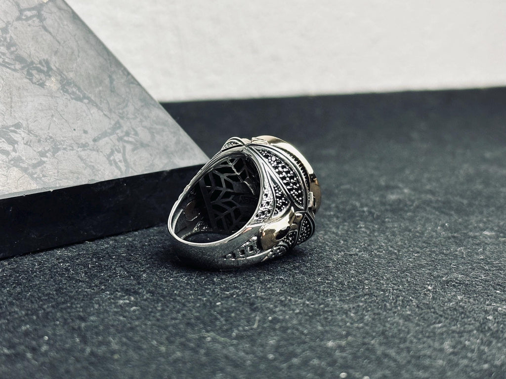 Mystic Topaz Men's Ring: Handmade Sterling Silver, Turkish Gemstone
