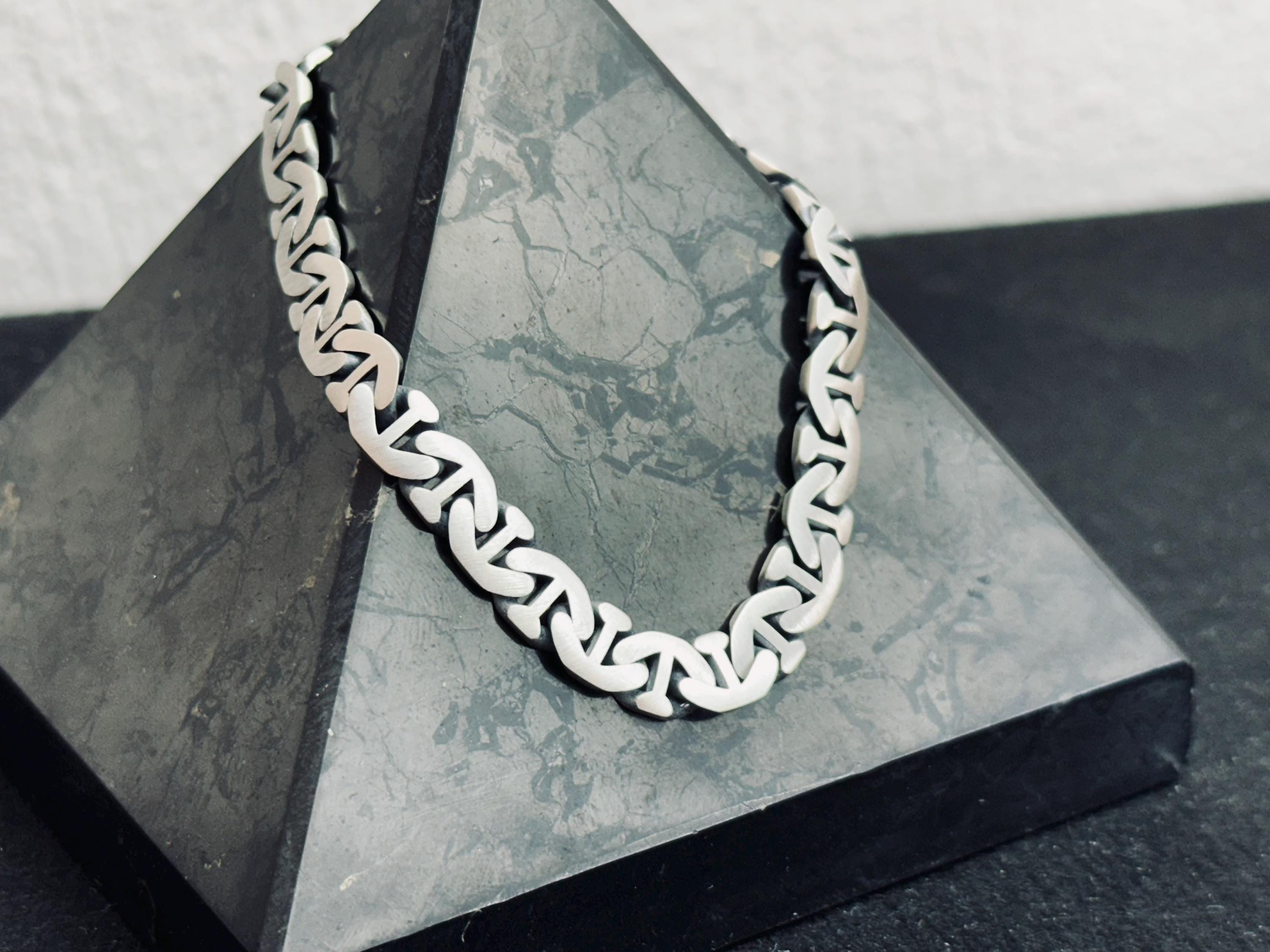 Curb Chain Bracelet: Sterling Silver Cuban Link - Handmade Style