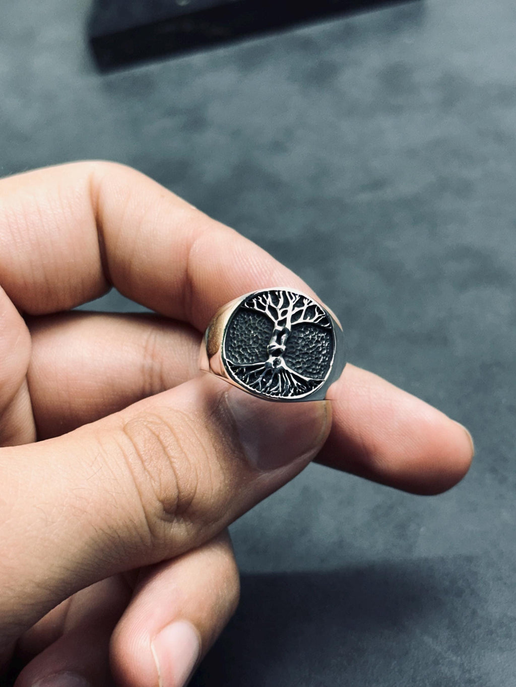 Yggdrasil Tree of Life Ring - Sterling Silver Men's Jewelry