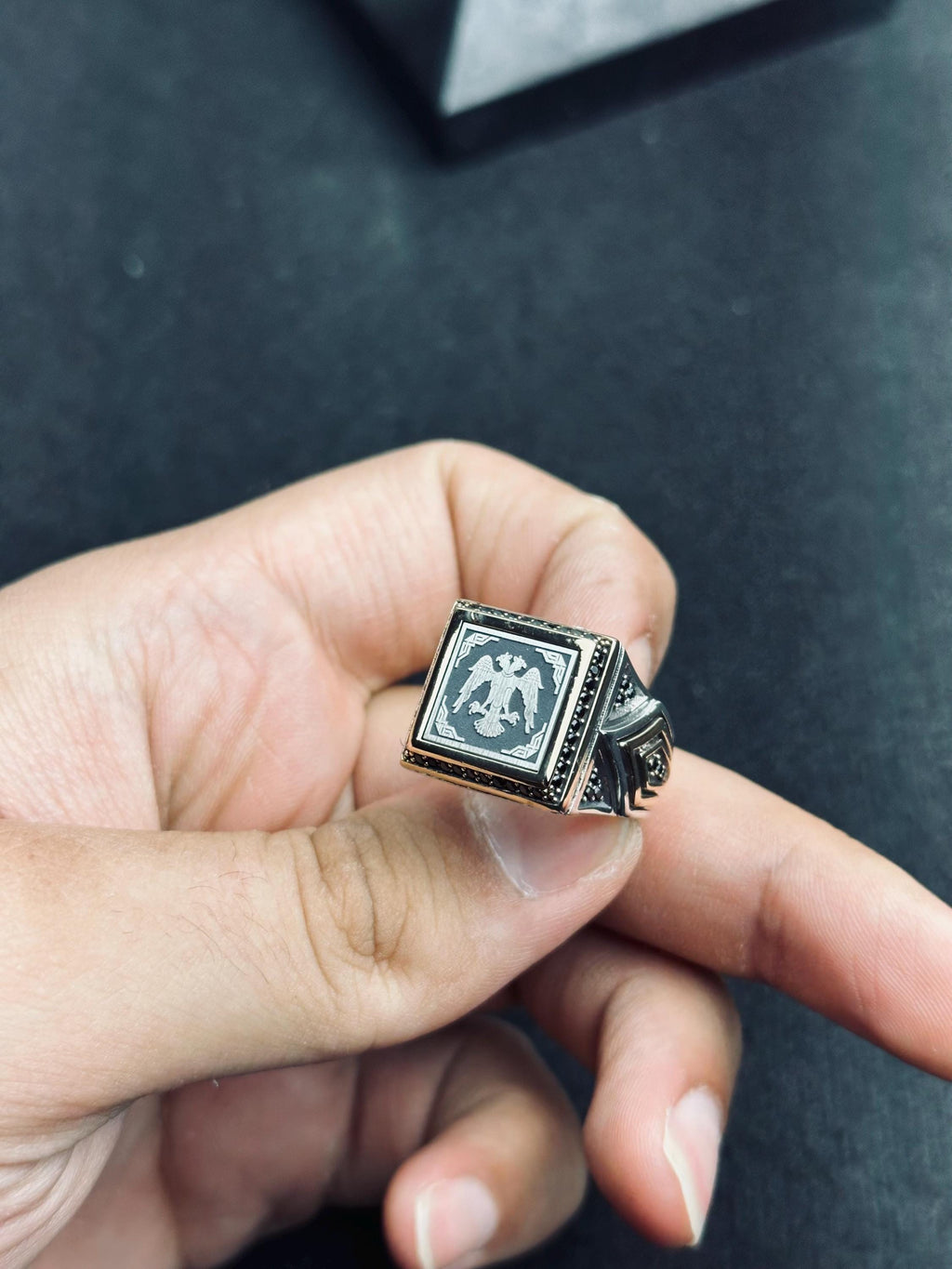 Double Headed Eagle Ring: Ottoman Inspired Jewelry (Handmade Sterling Silver)