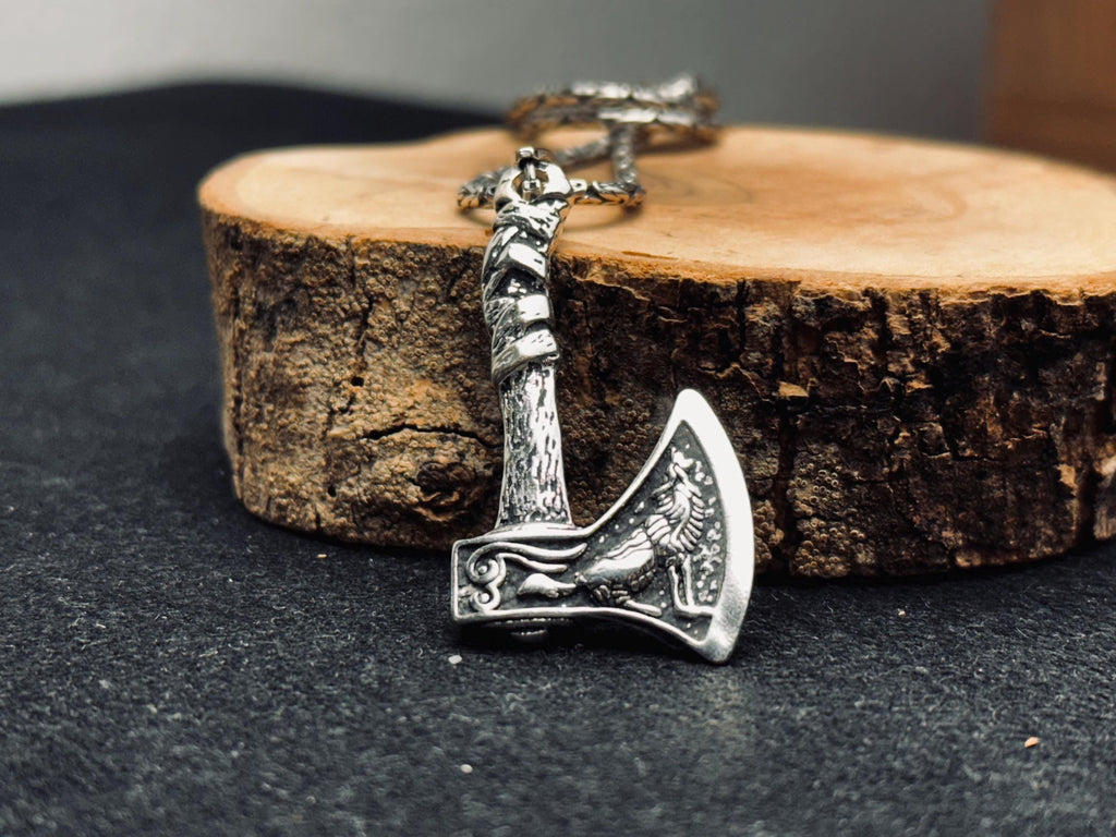 Sterling Silver Axe Pendant: Lumberjack, Fireman, Arborist Jewelry