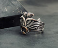 Sterling Silver Eagle Ring: Double-Headed Design - Bold Statement