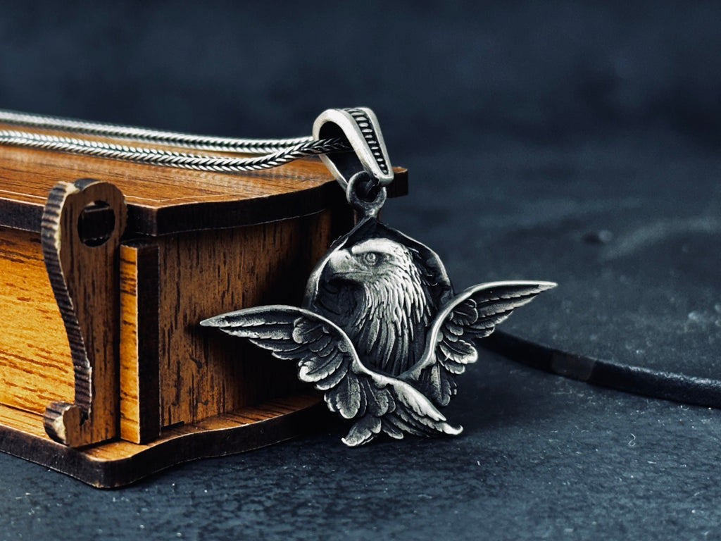 Eagle Silver Necklace: Artisan Crafted Statement Pendant
