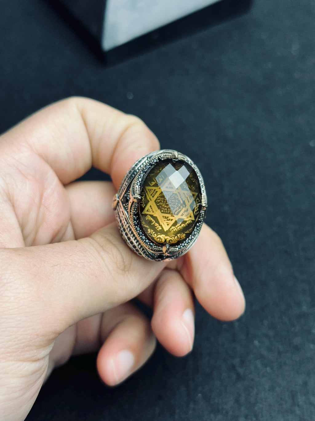 Sultanit Silver Ring, Seal of Solomon Color Change (Handmade, Unisex)