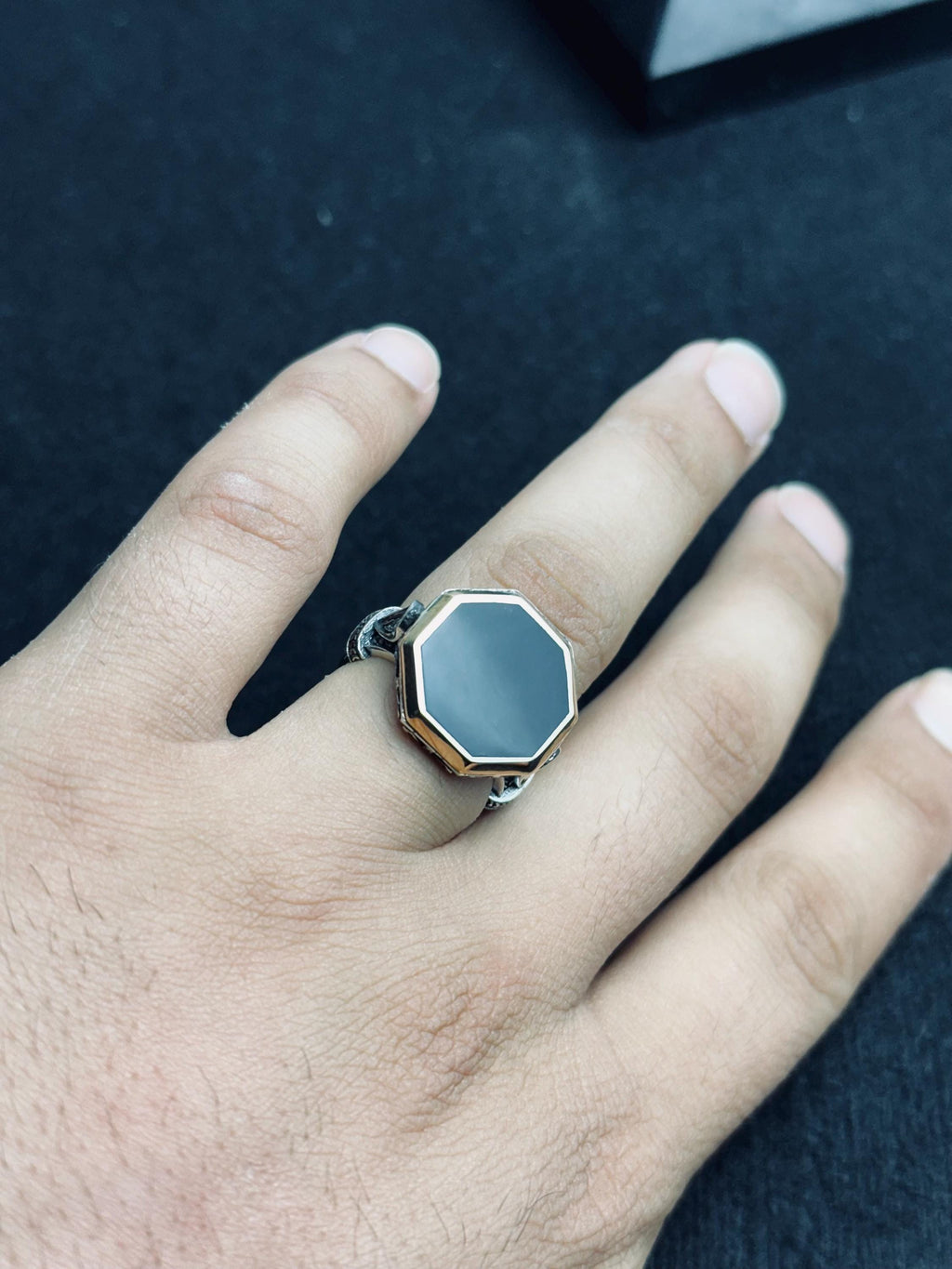 Men's Black Onyx Ring: Vintage Ottoman Style (Handmade Sterling Silver)