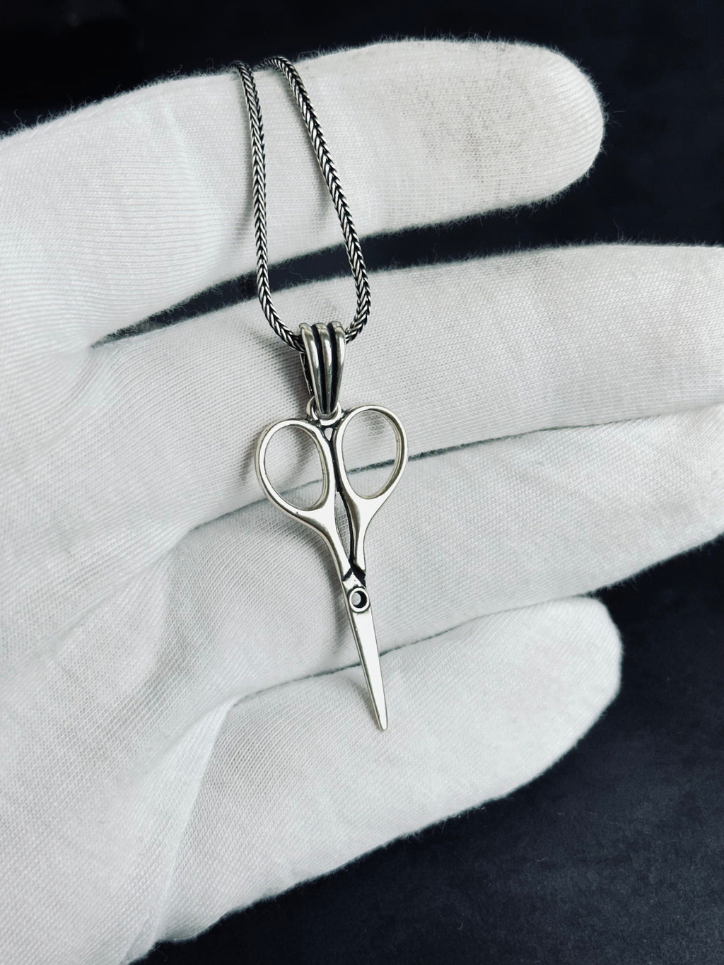 Scissors Pendant Necklace - Silver Hairdresser Jewelry