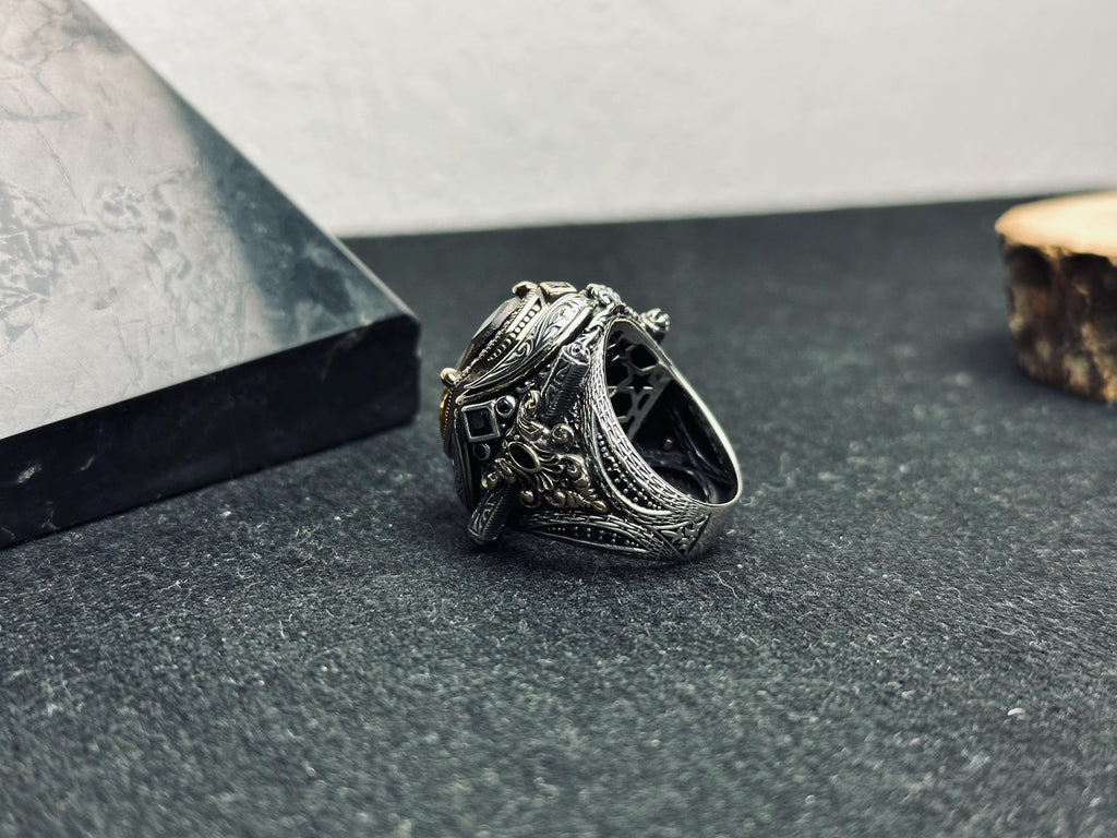Sultanit Statement Ring: Color Changing Gemstone (Sterling Silver, Handmade)