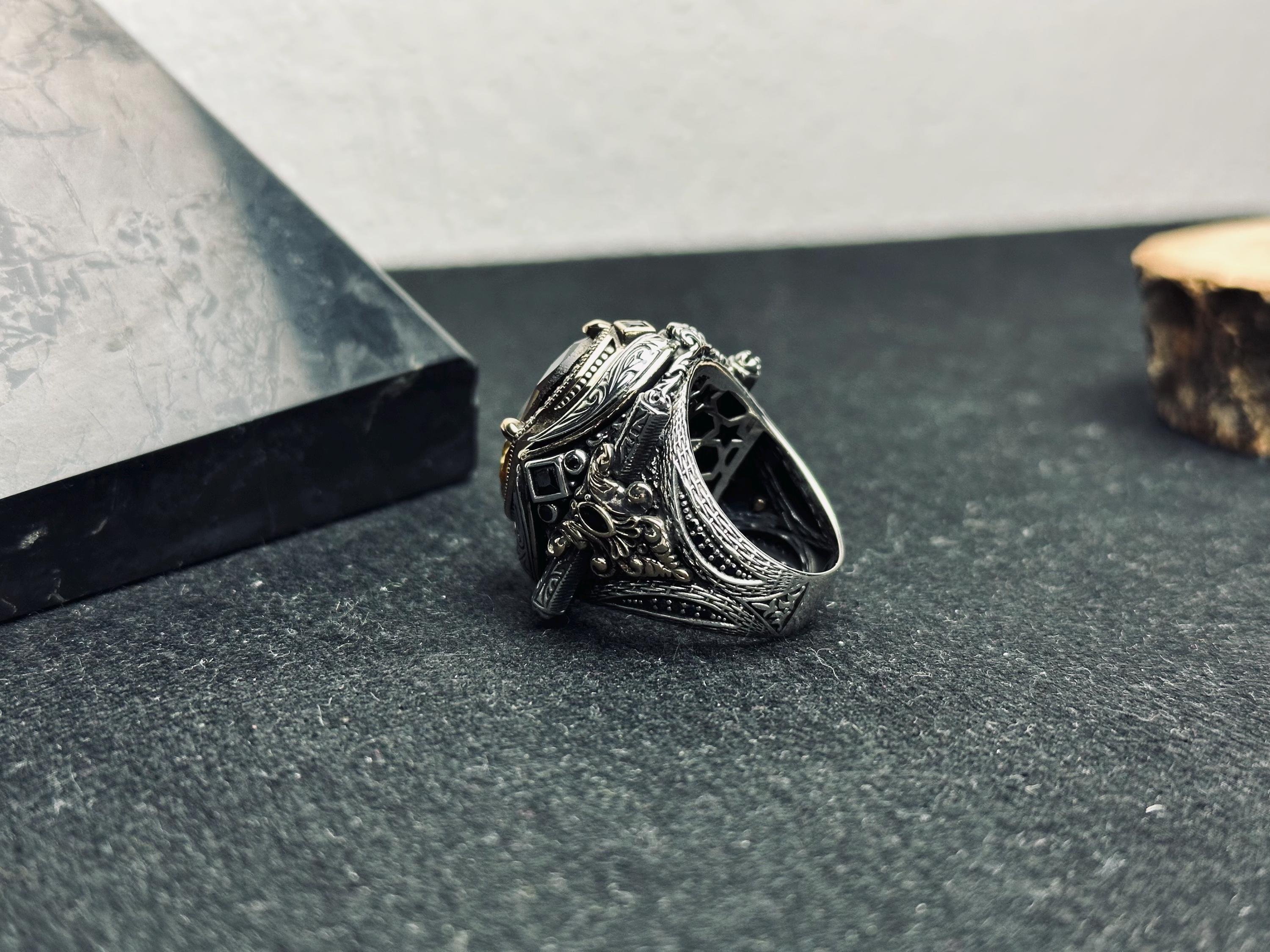 Sultanit Statement Ring: Color Changing Gemstone (Sterling Silver, Handmade)