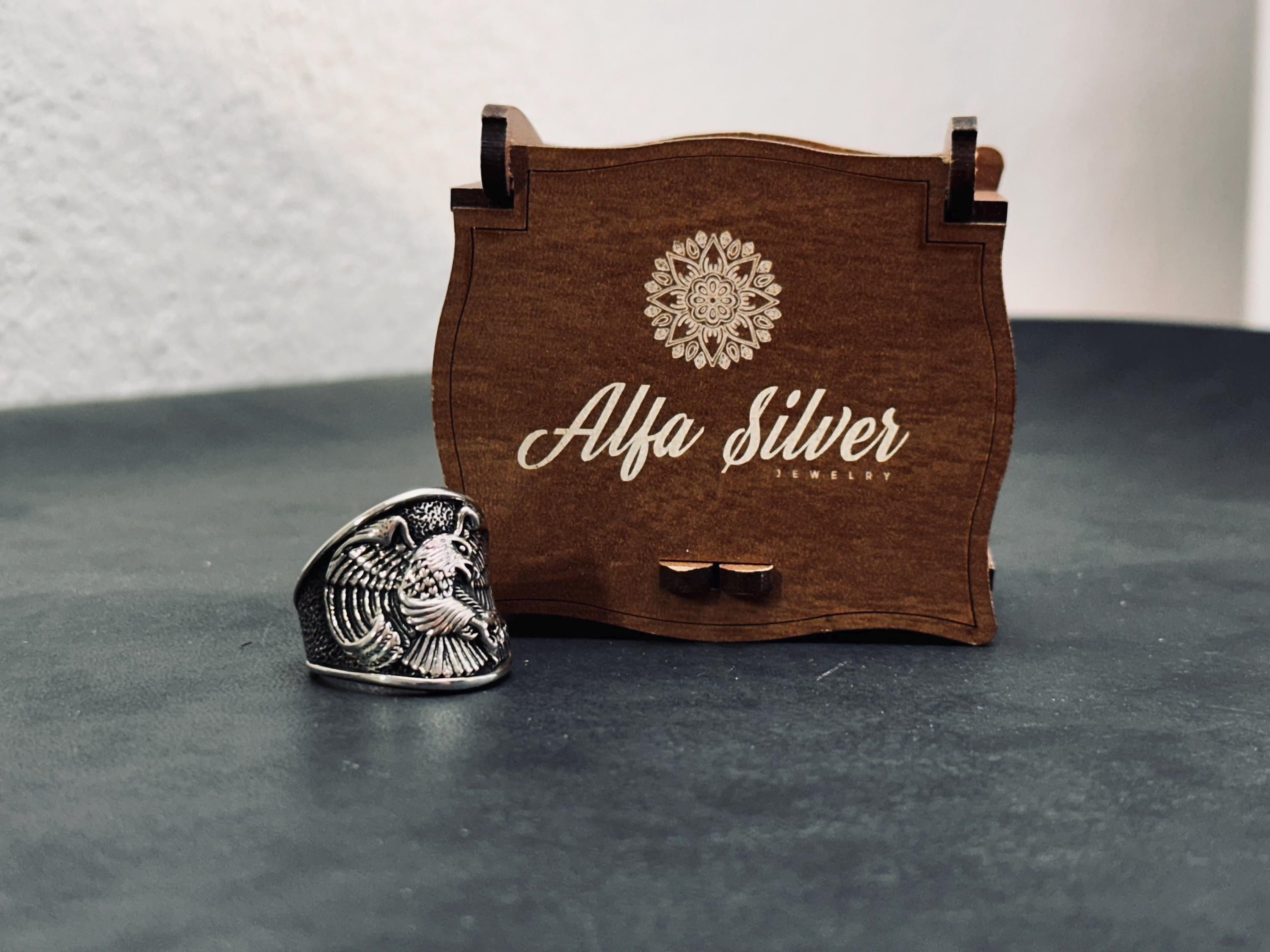 Boho Sterling Silver Eagle Thumb Ring (Adjustable Size)