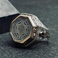 Solomon Seal Ring: Handmade Sterling Silver Octagon Statement