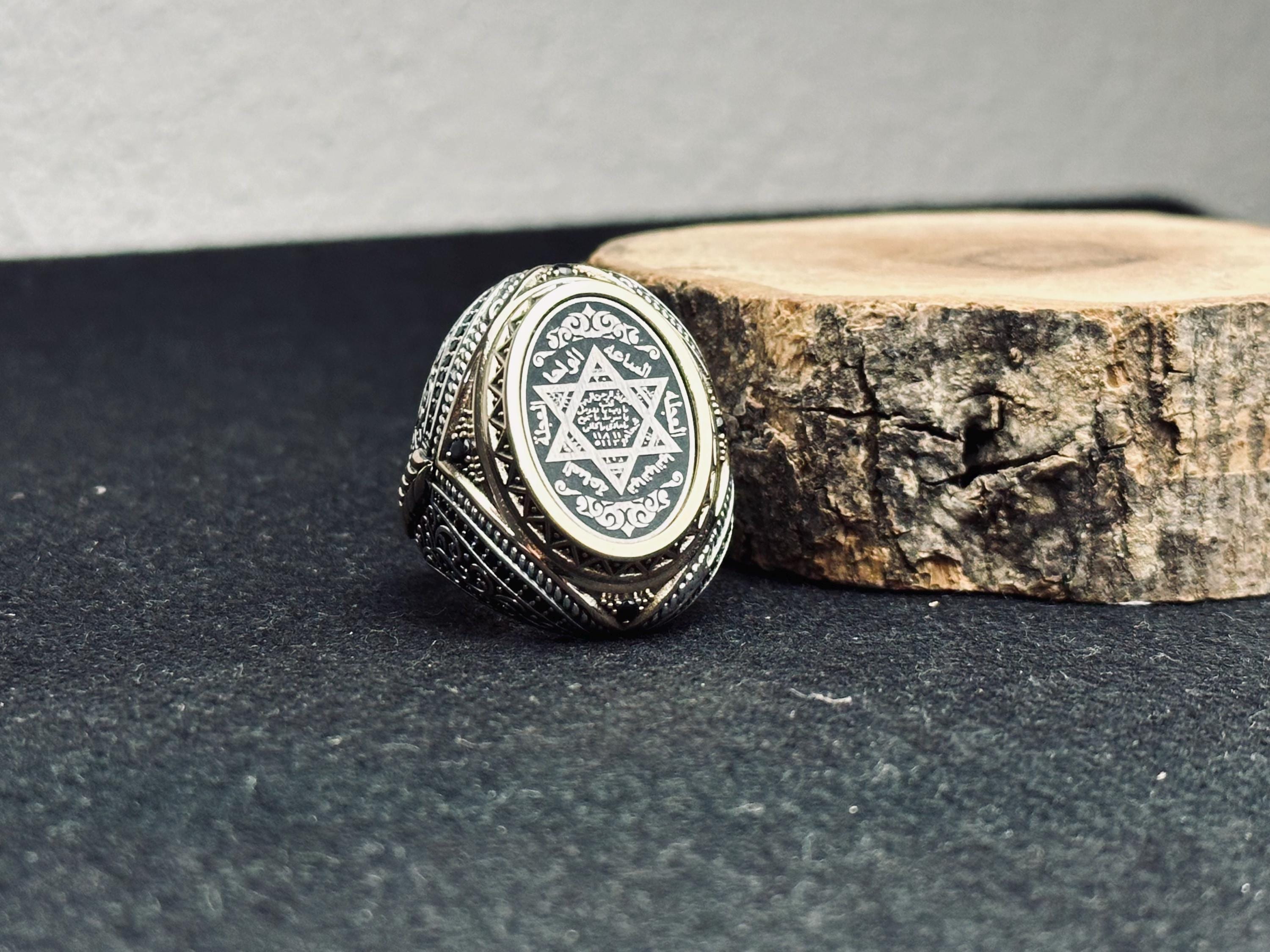 Mystic Sterling Silver Ring, Seal of Solomon Hexagram (Unisex)
