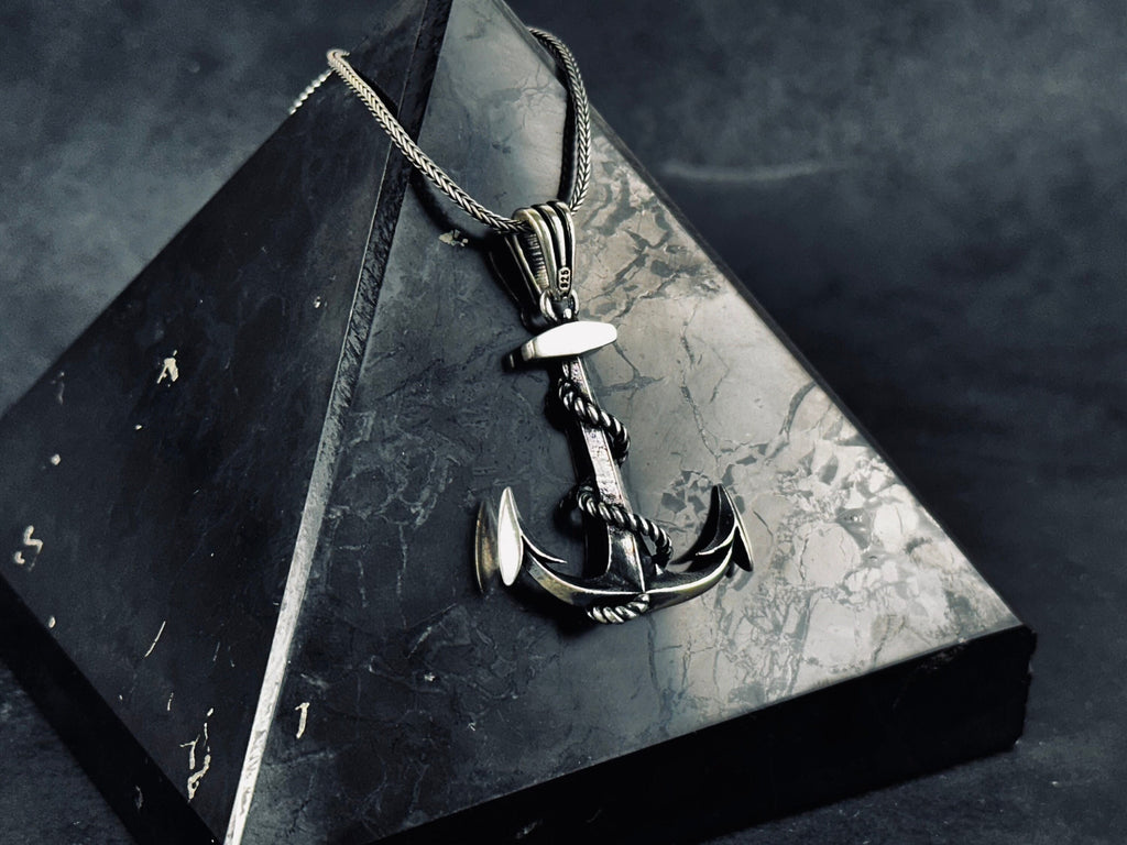 Anchor Pendant Necklace: Silver Nautical Jewelry (Chain Length Options)
