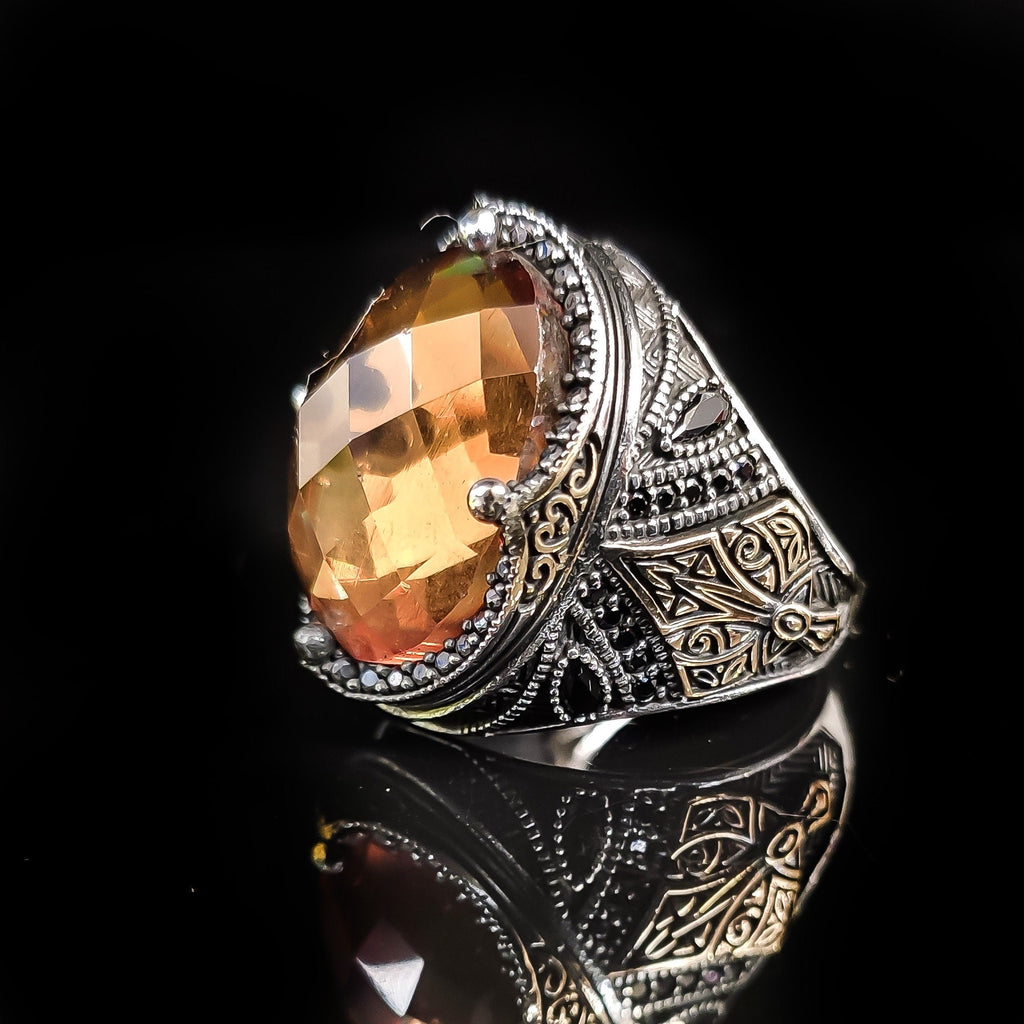 Sterling Silver Ring: Rare Sultanit Gemstone - Handmade Statement Jewelry