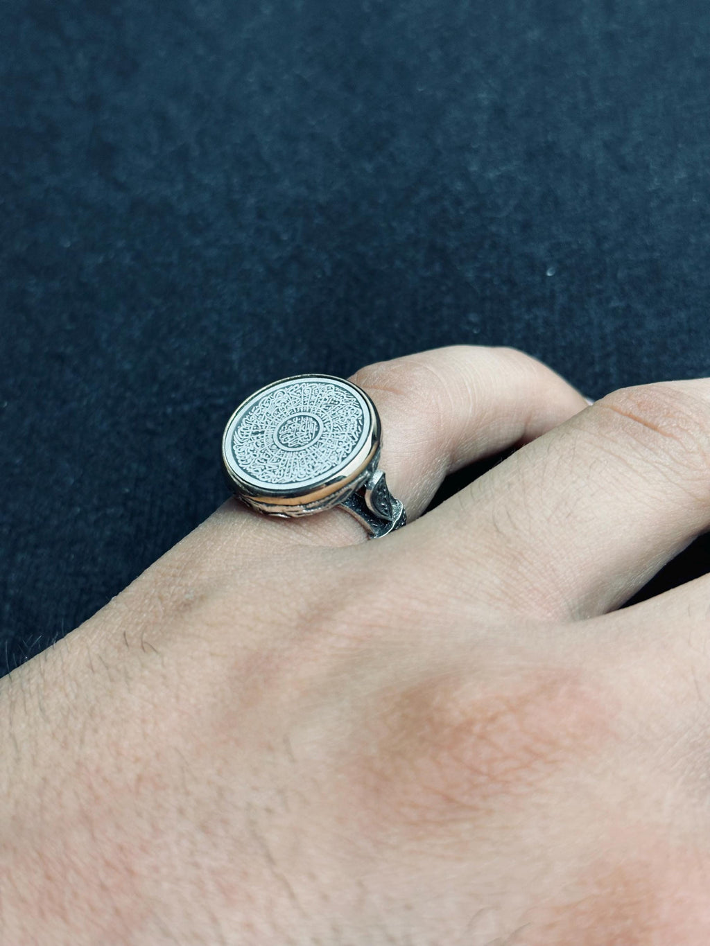 Silver Statement Ring: Surah Inshirah Engraving (Sterling, Handmade)