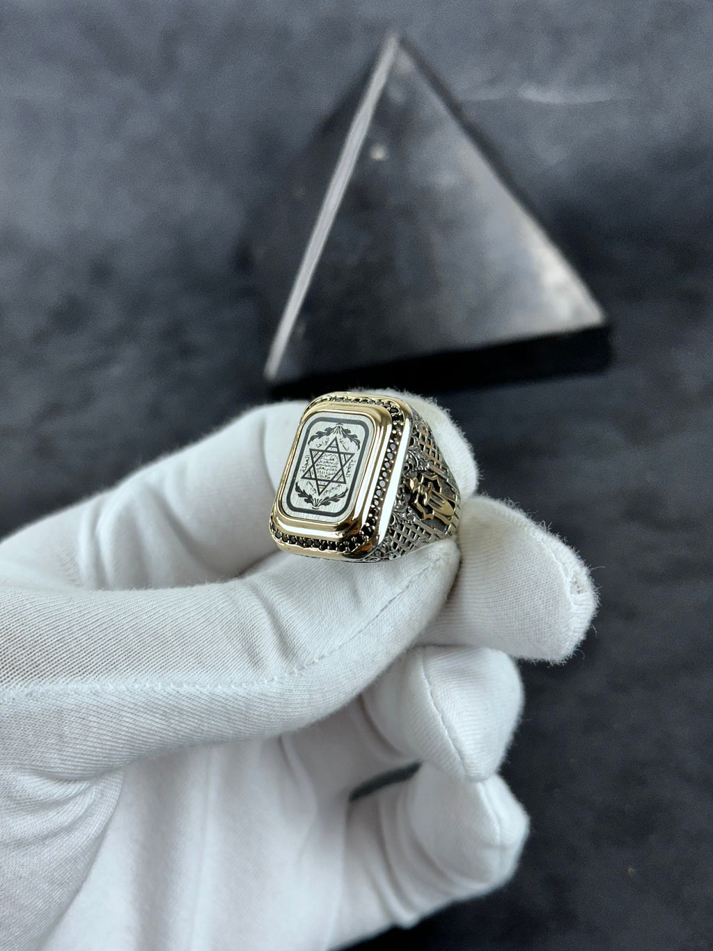 Engraved Solomon's Seal Ring: Spiritual Sterling Silver (Men's Size)