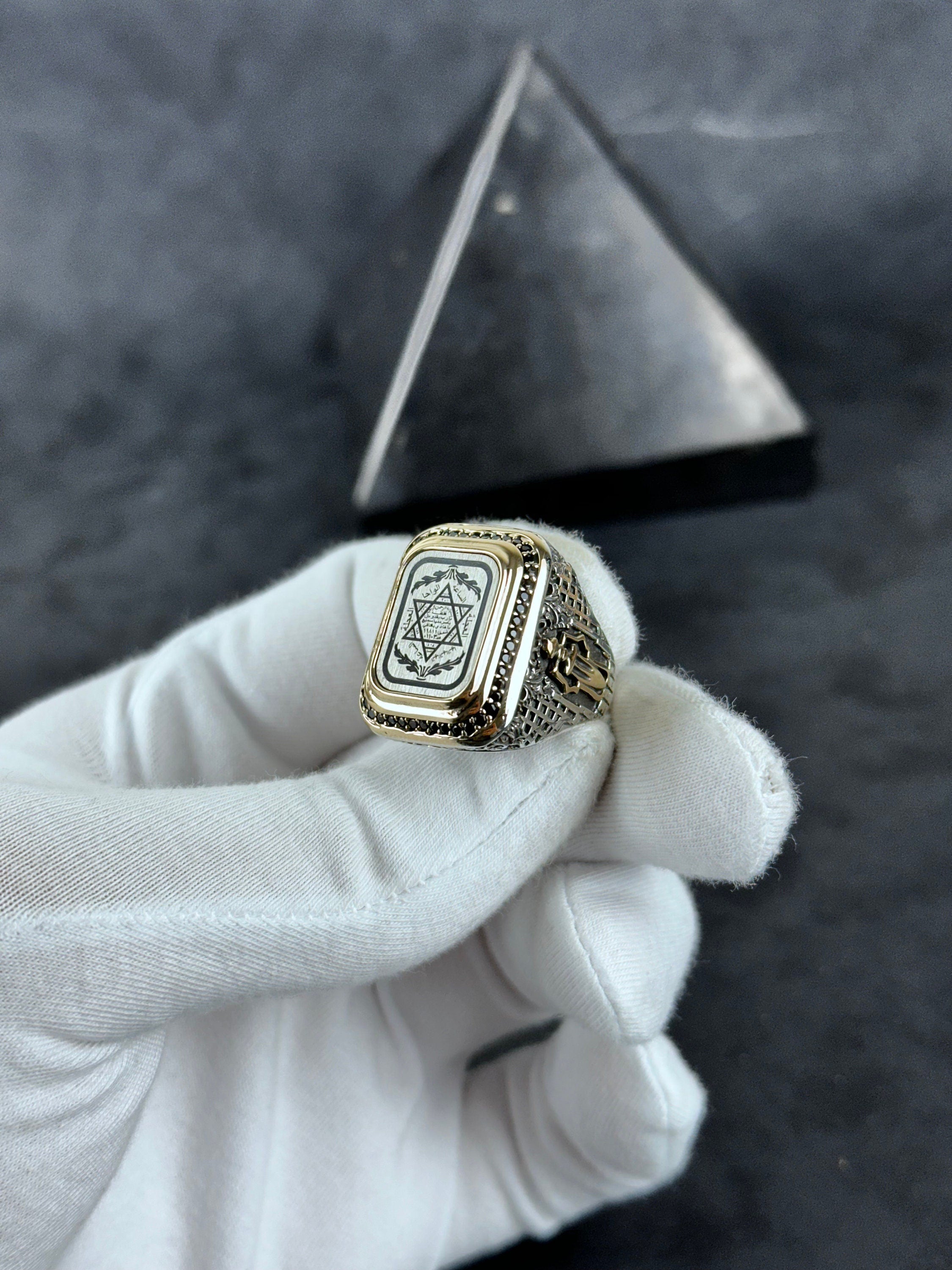 Engraved Solomon's Seal Ring: Spiritual Sterling Silver (Men's Size)