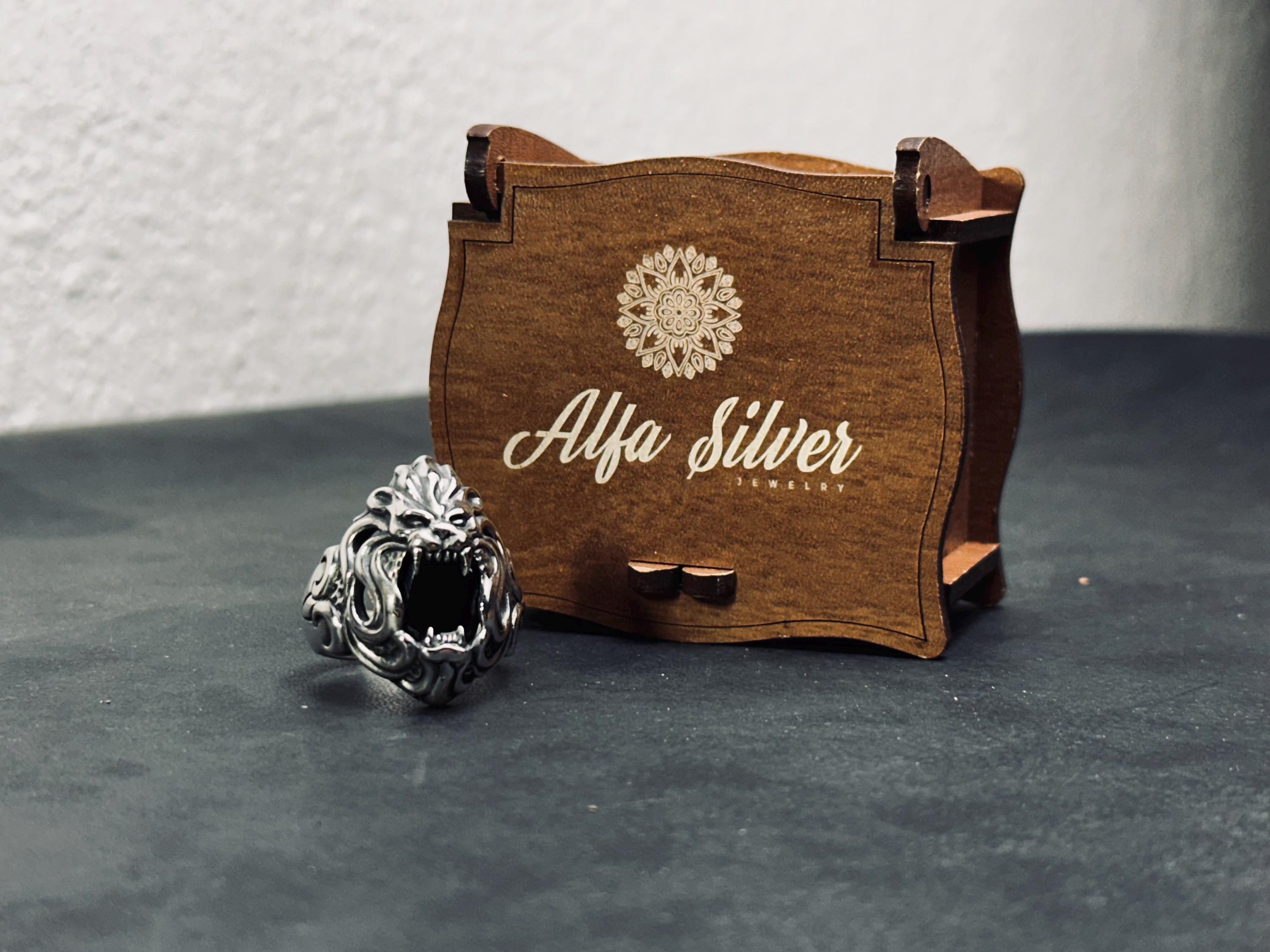 Lion Head Ring: Sterling Silver Animal Jewelry (Handmade, Men's)