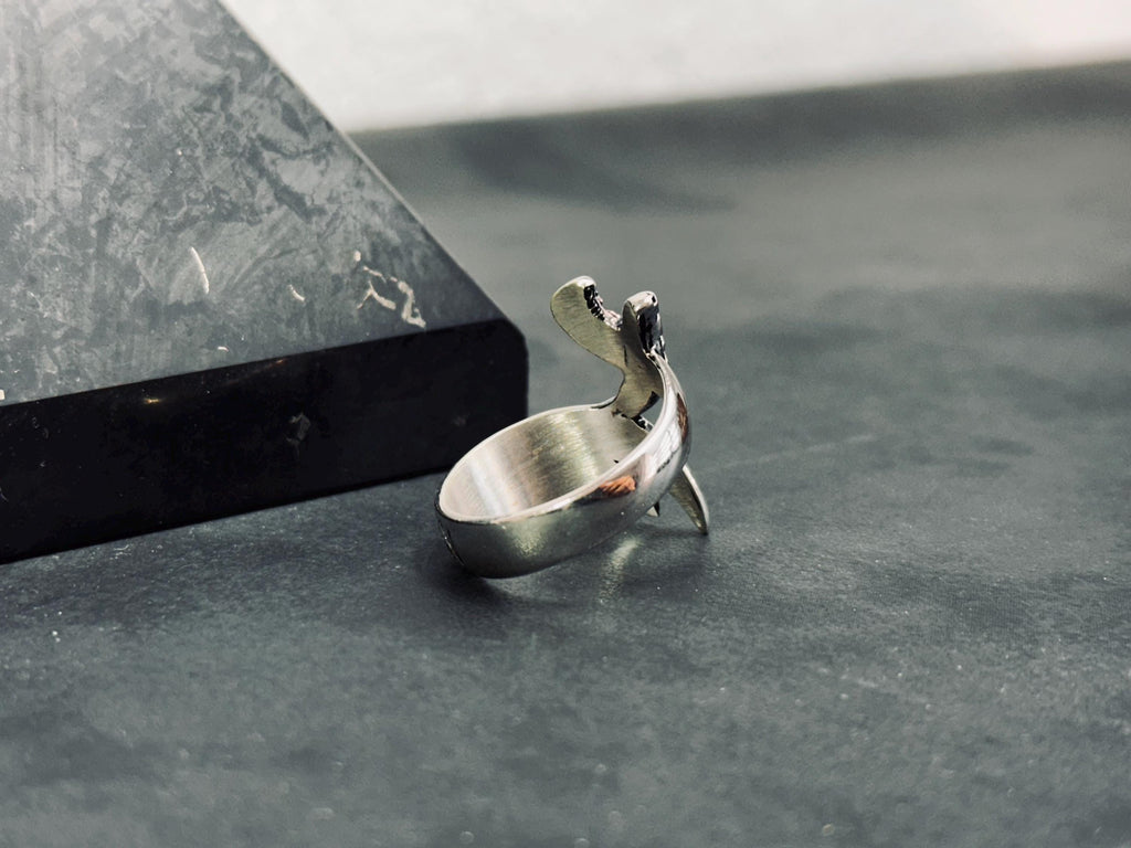 Arabic Calligraphy Sword Ring, Sterling Silver (Adjustable Thumb Band)