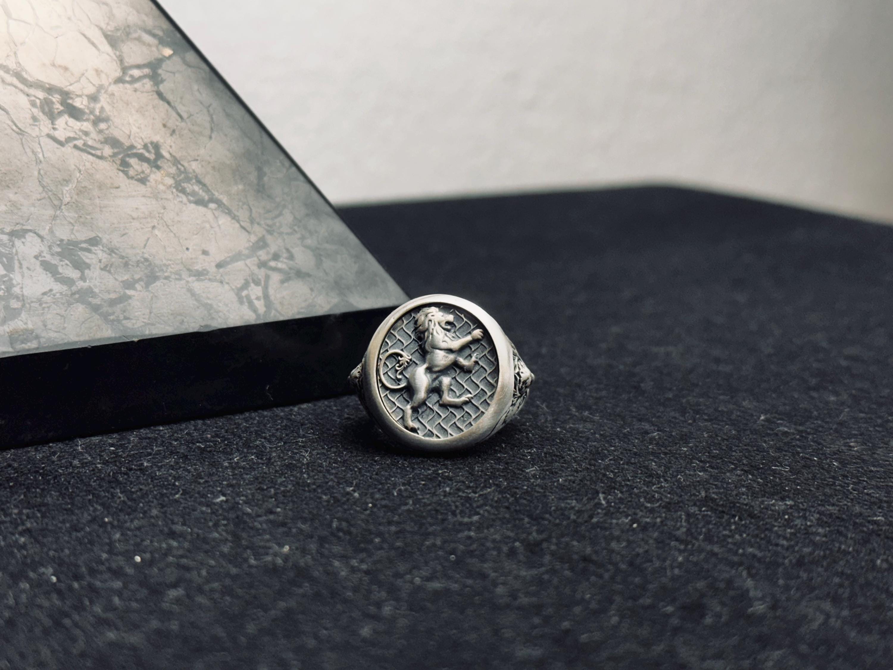 Lion Ring: Bold Sterling Silver - Chunky Gothic Zodiac Style