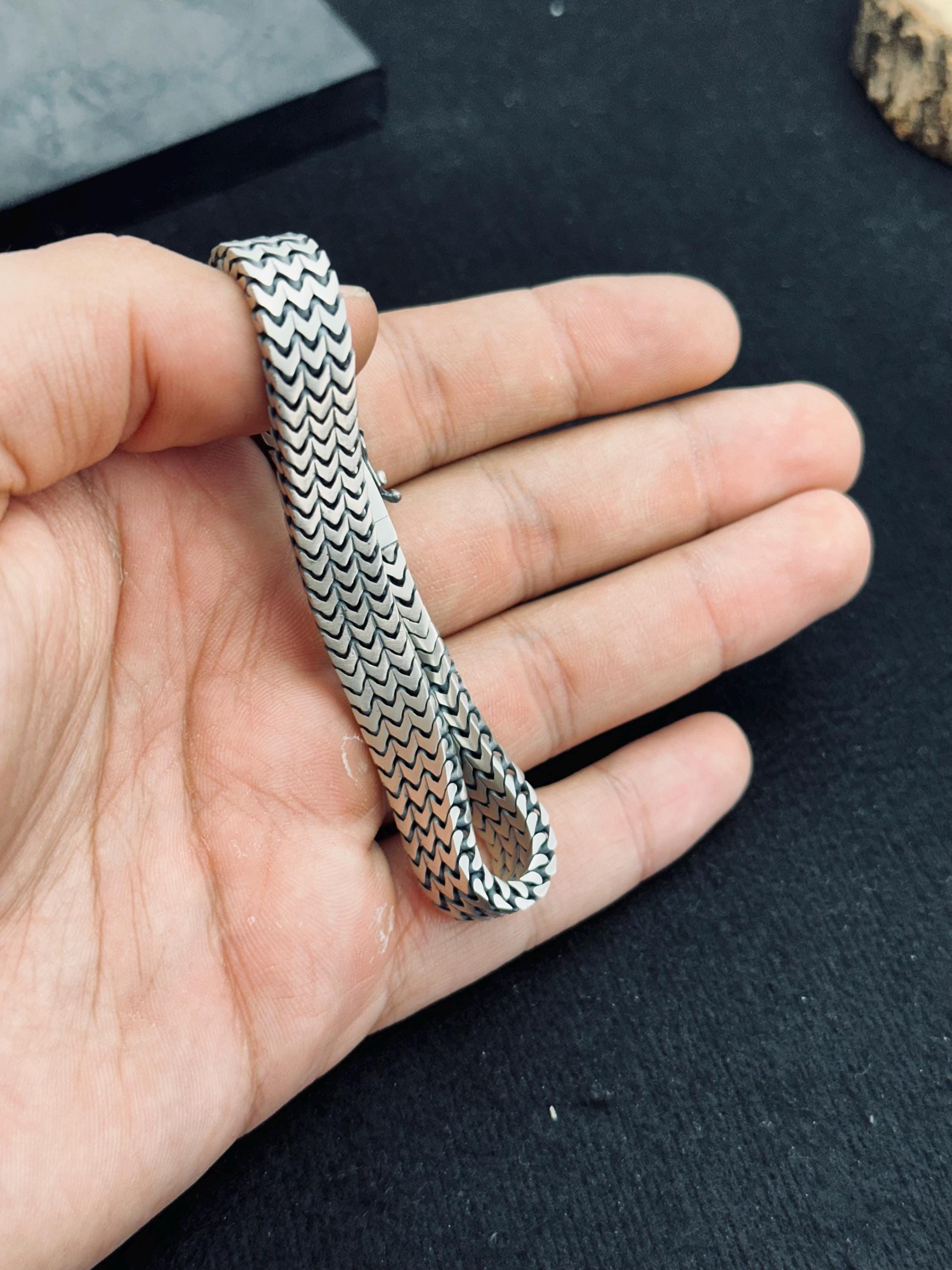 Men's Chain Bracelet: Sterling Silver Handmade - 925 Silver