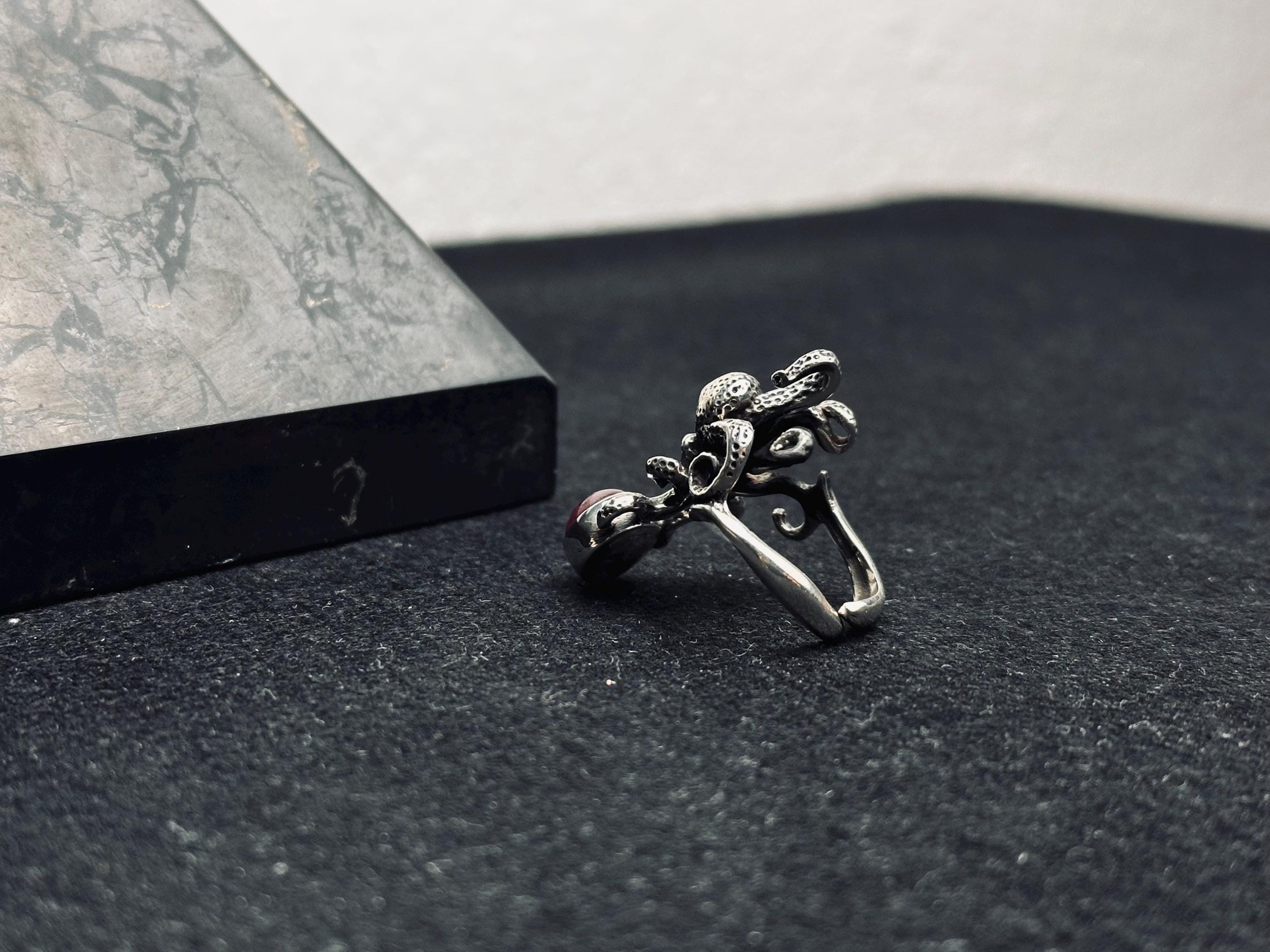 Octopus Sterling Silver Ring - Unique Handmade Sea Jewelry