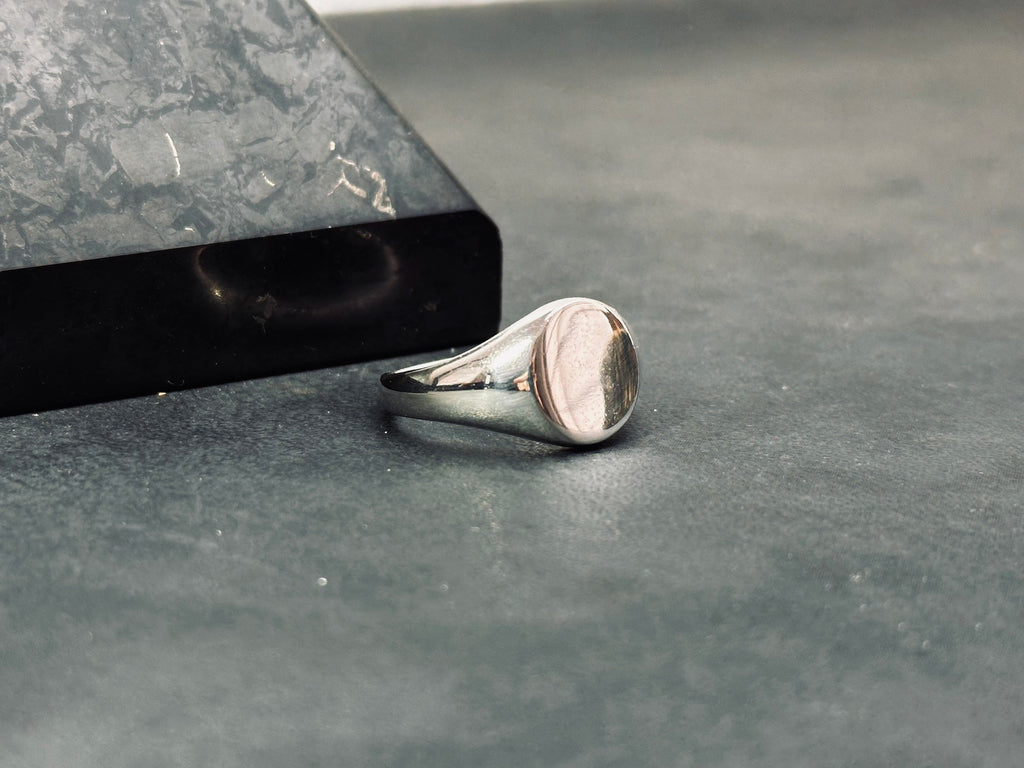 Sterling Silver Signet Ring: Personalized Initials (Men's Sizes)