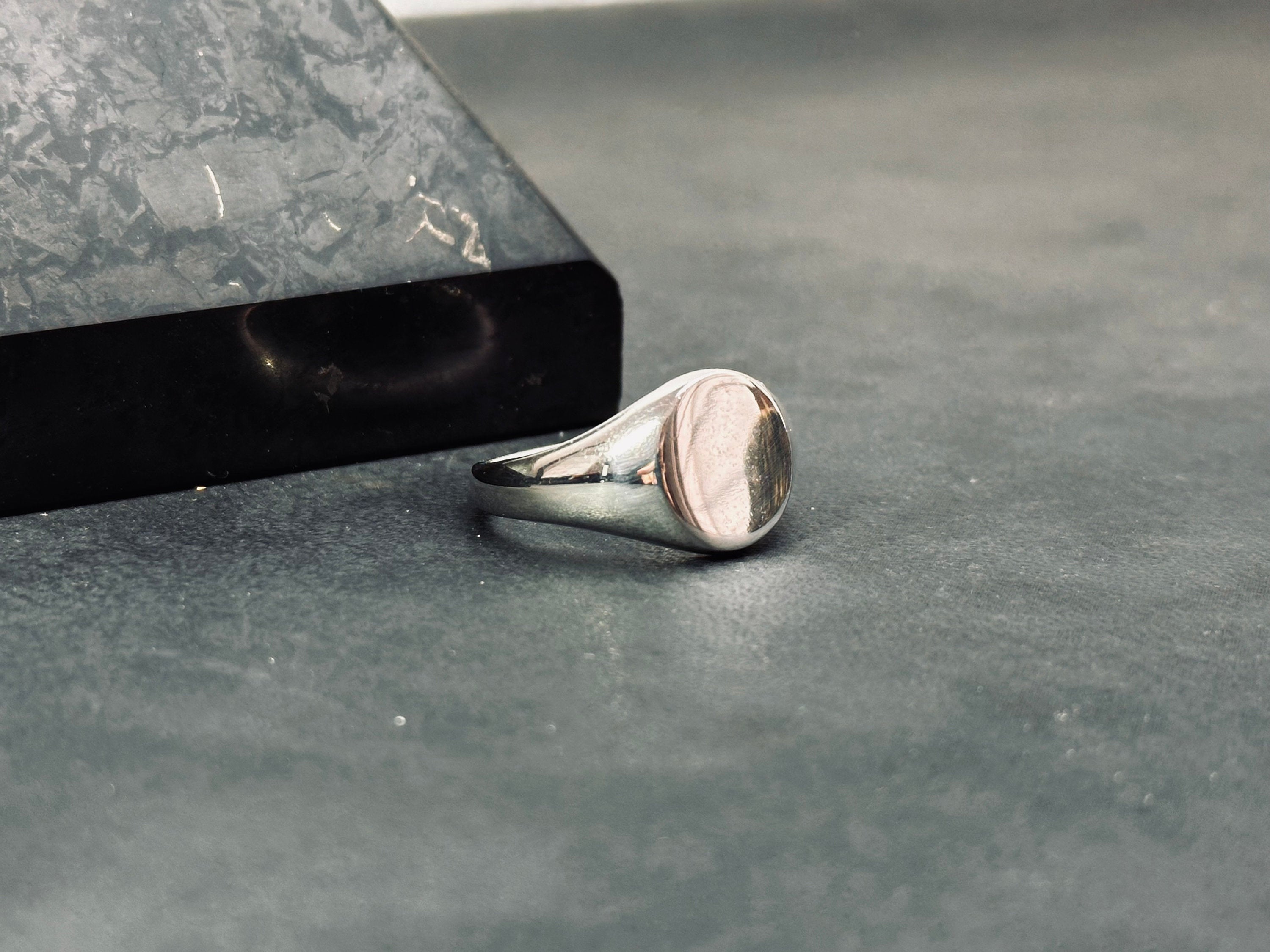 Sterling Silver Signet Ring: Personalized Initials (Men's Sizes)