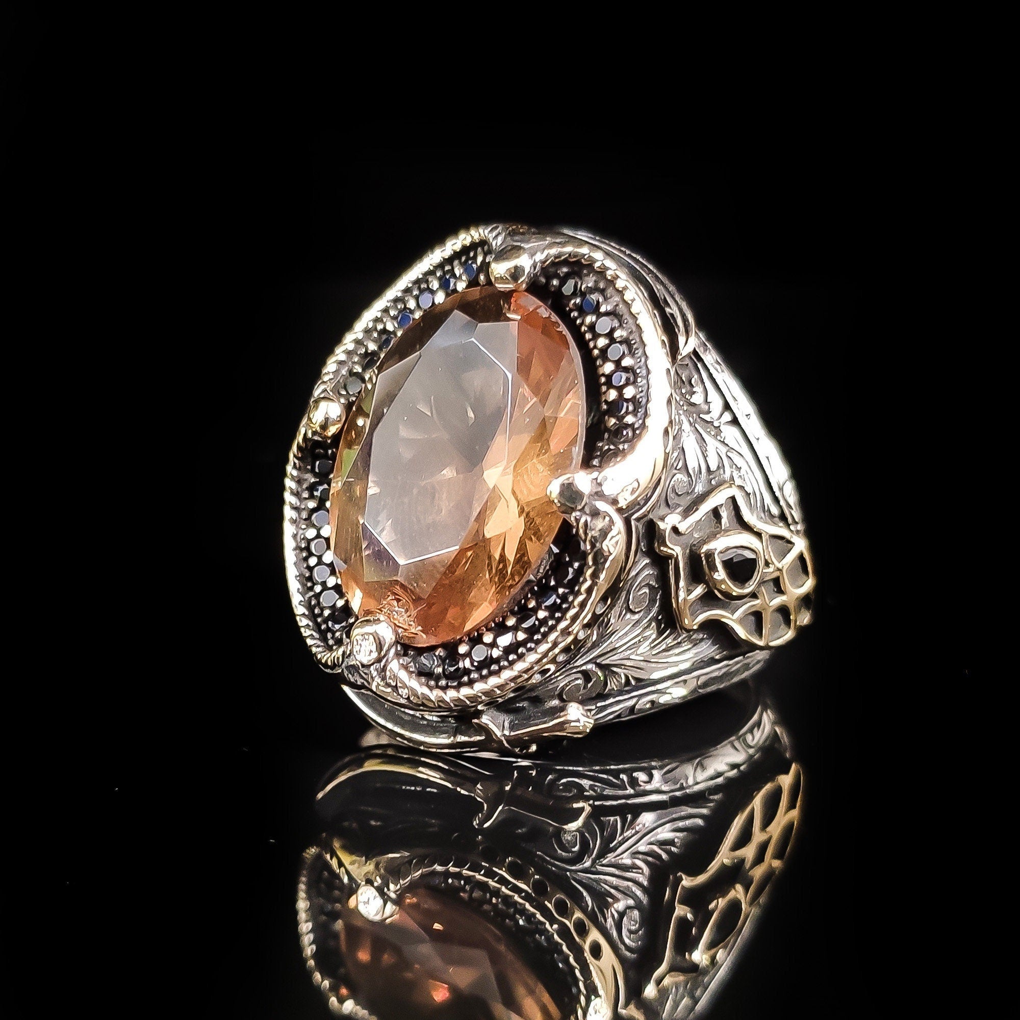 Sultanite Silver Ring, Color Change Gemstone (Men's Statement Jewelry)