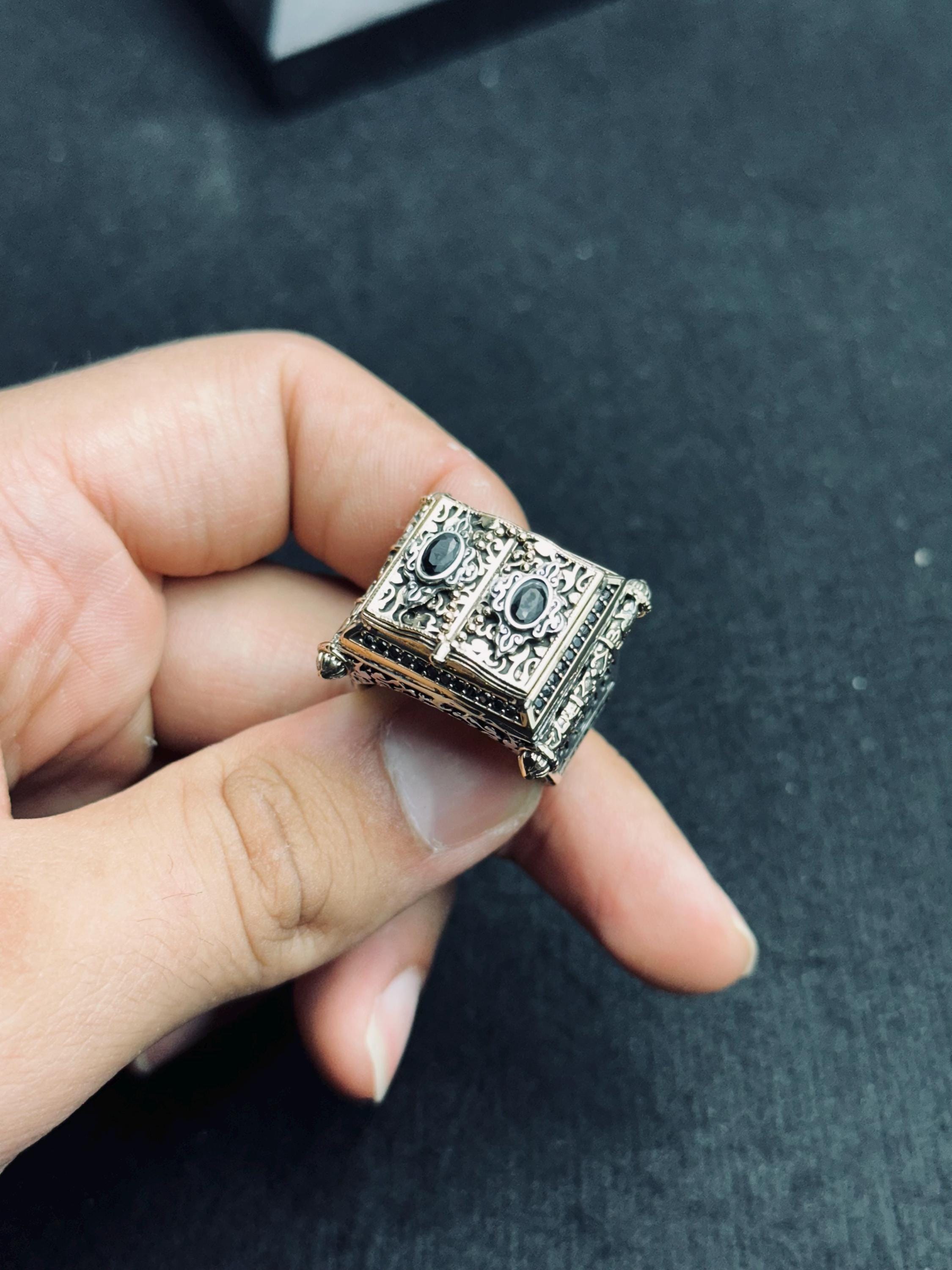 Book Design Ring: Handmade Sterling Silver Jewelry (Unisex)