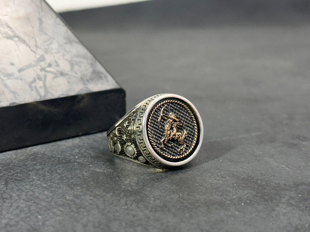 Sagittarius Zodiac Ring: Sterling Silver Celestial Design - Dainty Style