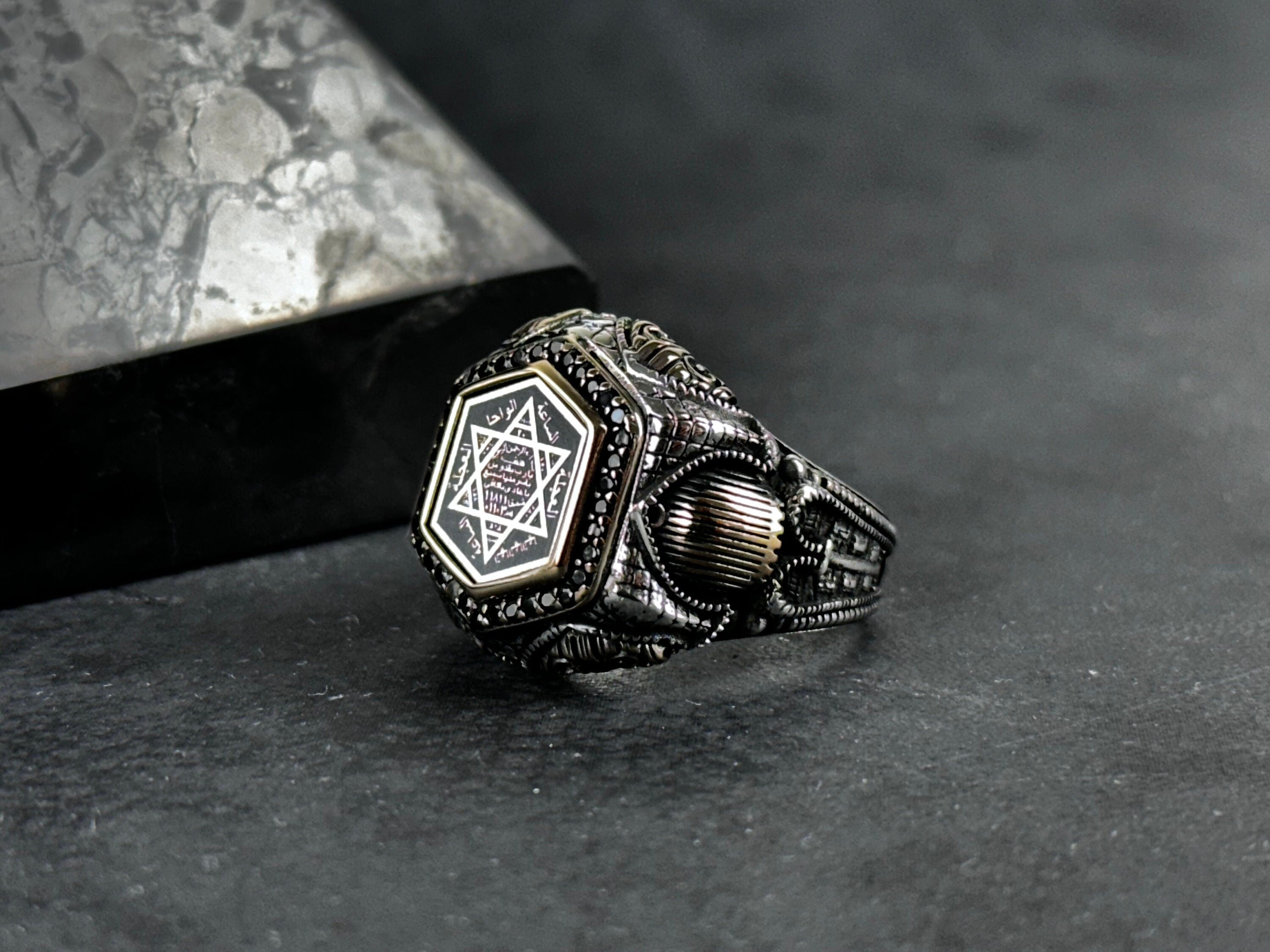 Sterling Silver Ring: Solomon King Design - Handmade Statement Jewelry