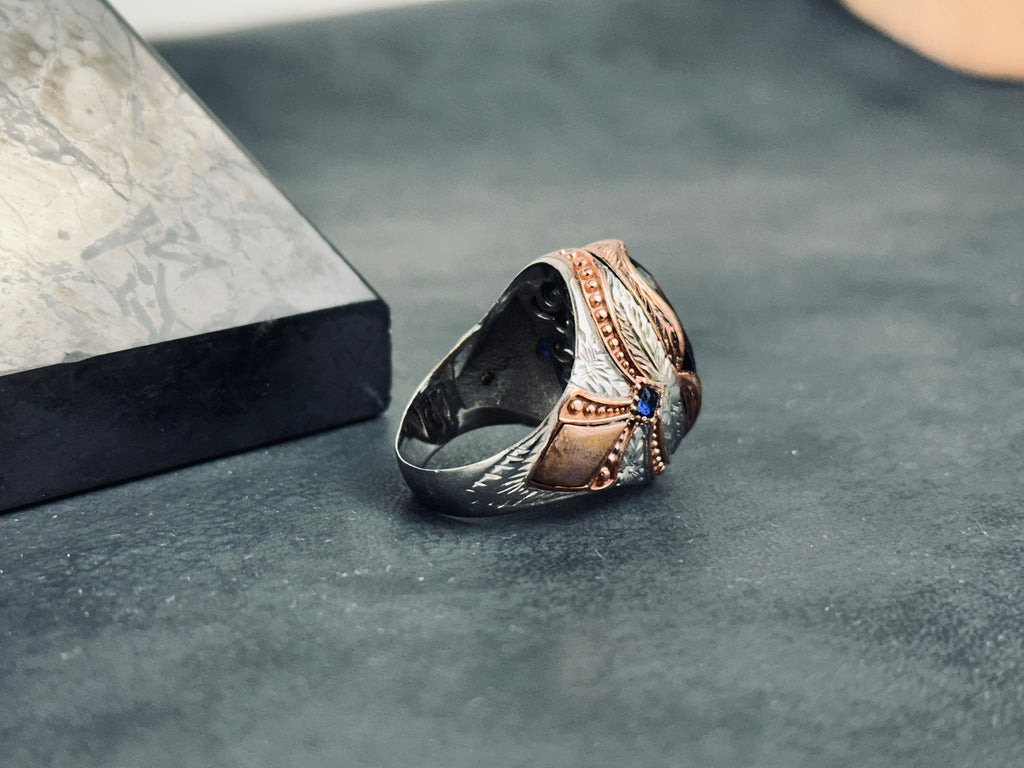 Sterling Silver Ring: Royal Blue Zirconium Stone (Handcrafted)