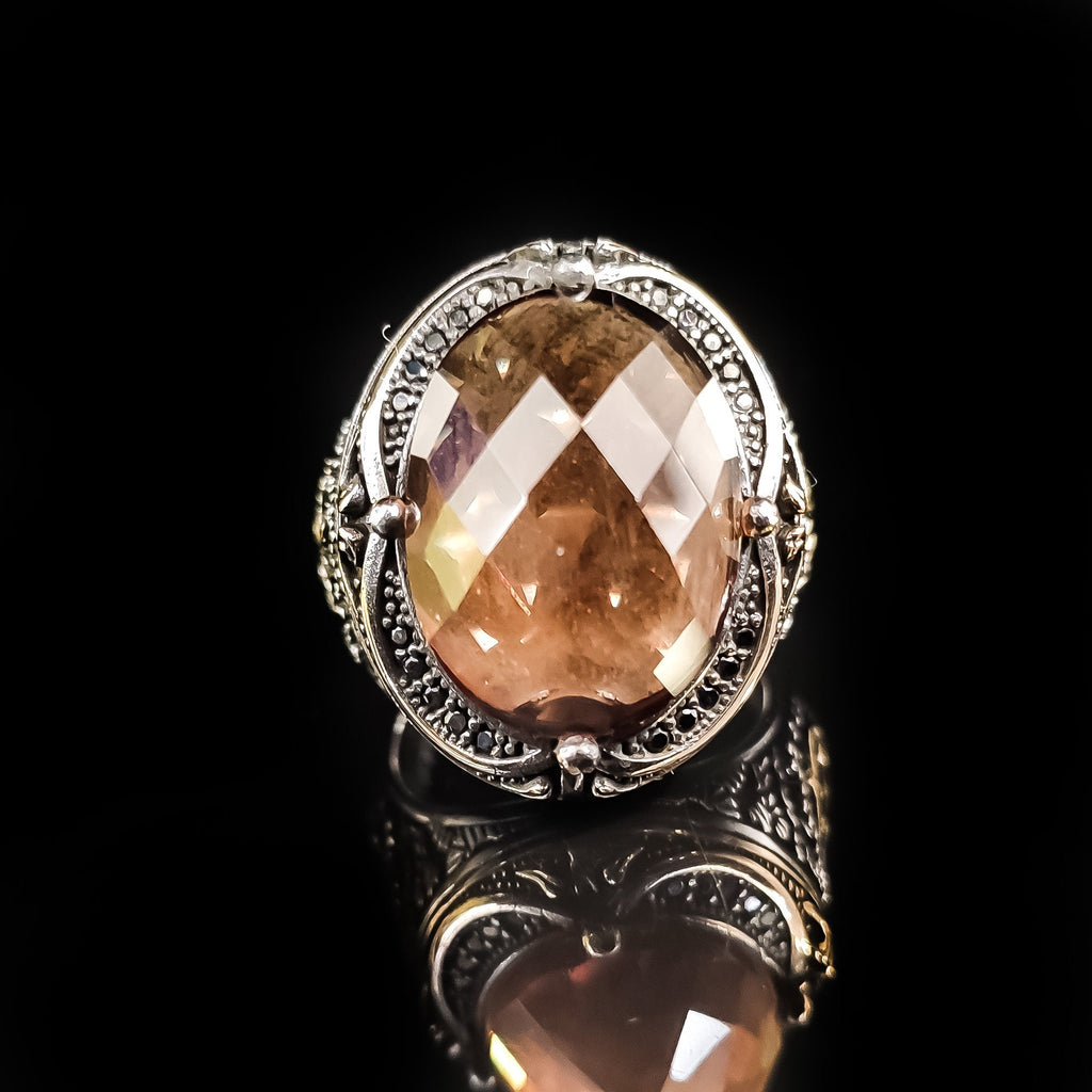 Sultanit Gemstone Ring: Handmade 925 Sterling Silver Ottoman Style