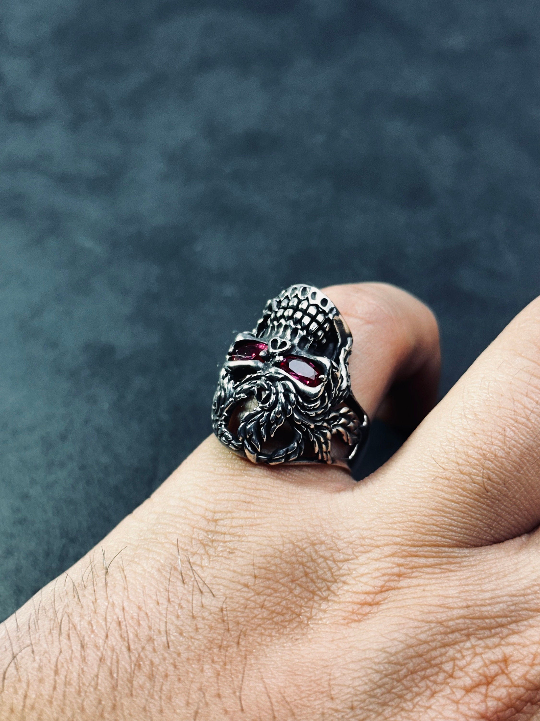 Skull Ring: Chunky Sterling Silver - Handmade Gothic Style