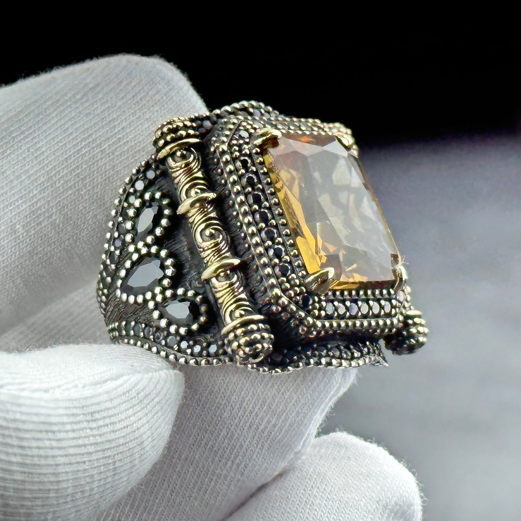 Sultanit Ring: Color-Change Gemstone - Handmade Sterling Silver