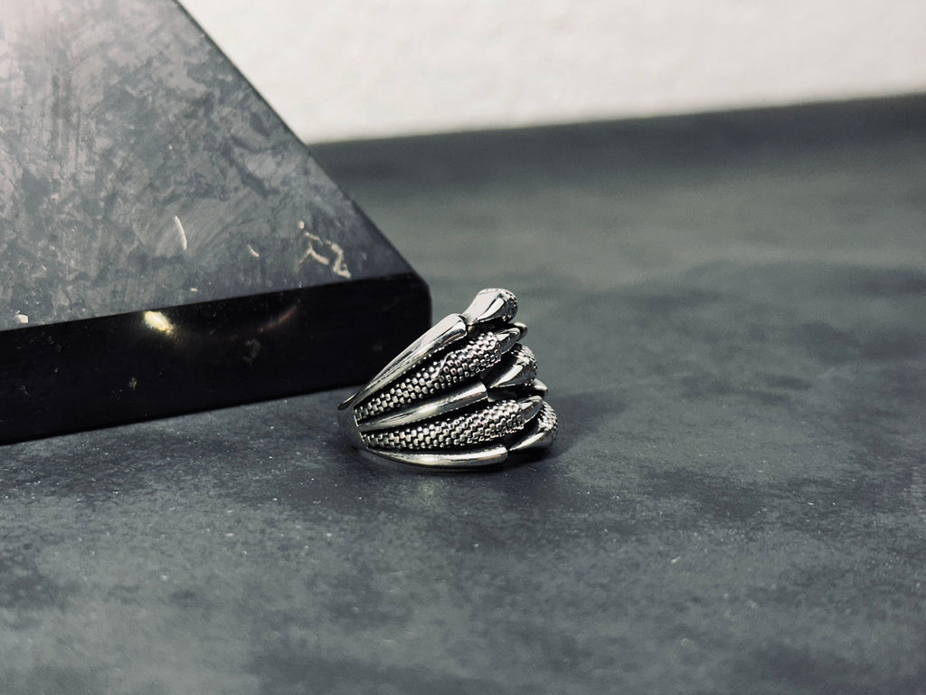Men's Claw Silver Ring - Handmade 925 Sterling Statement Band